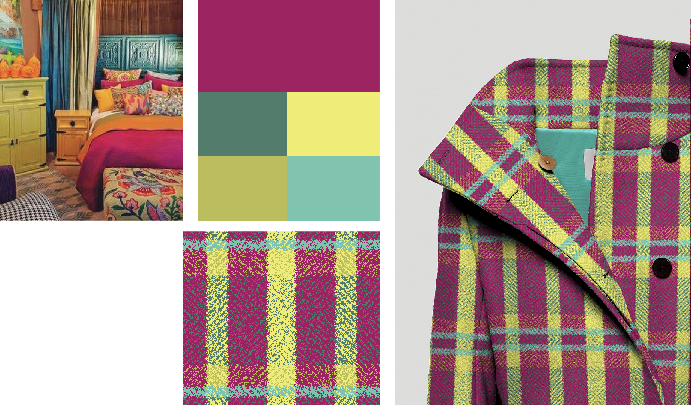 digital weaving: triadic color scheme