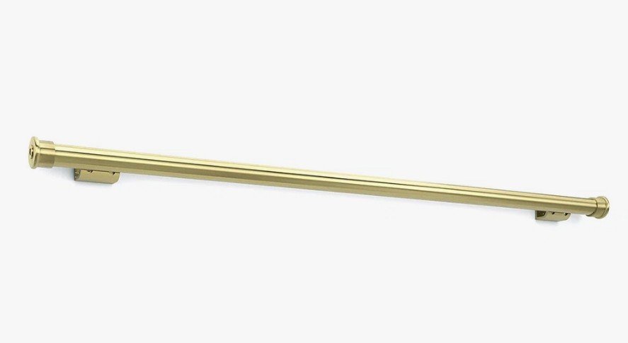 Quiet Glide rail, brackets and end caps Brushed Satin Brass3.jpg