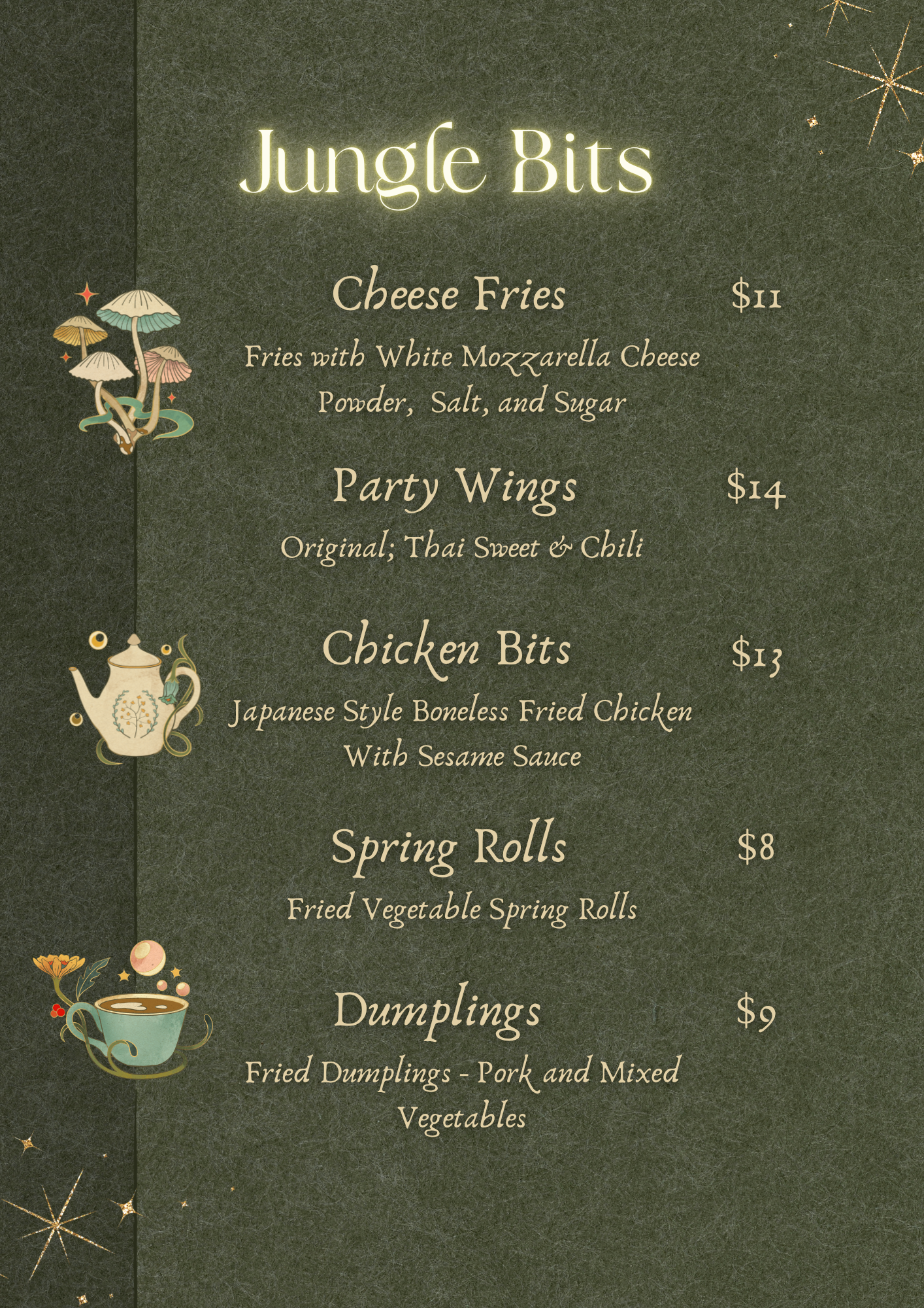 Olive Green Magical Illustrated Menu Card.png