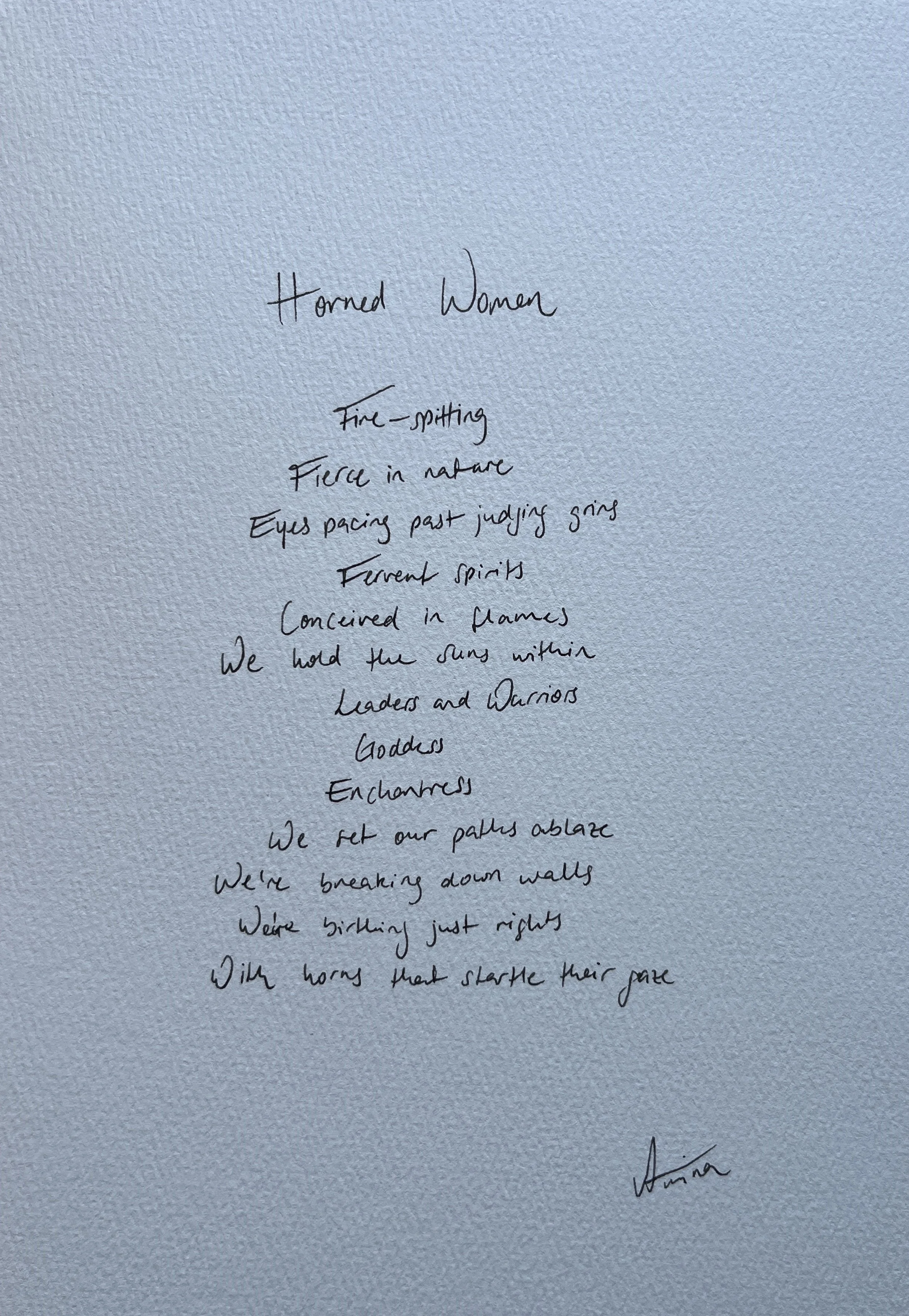 HORNED WOMEN / (Ink on cotton paper)