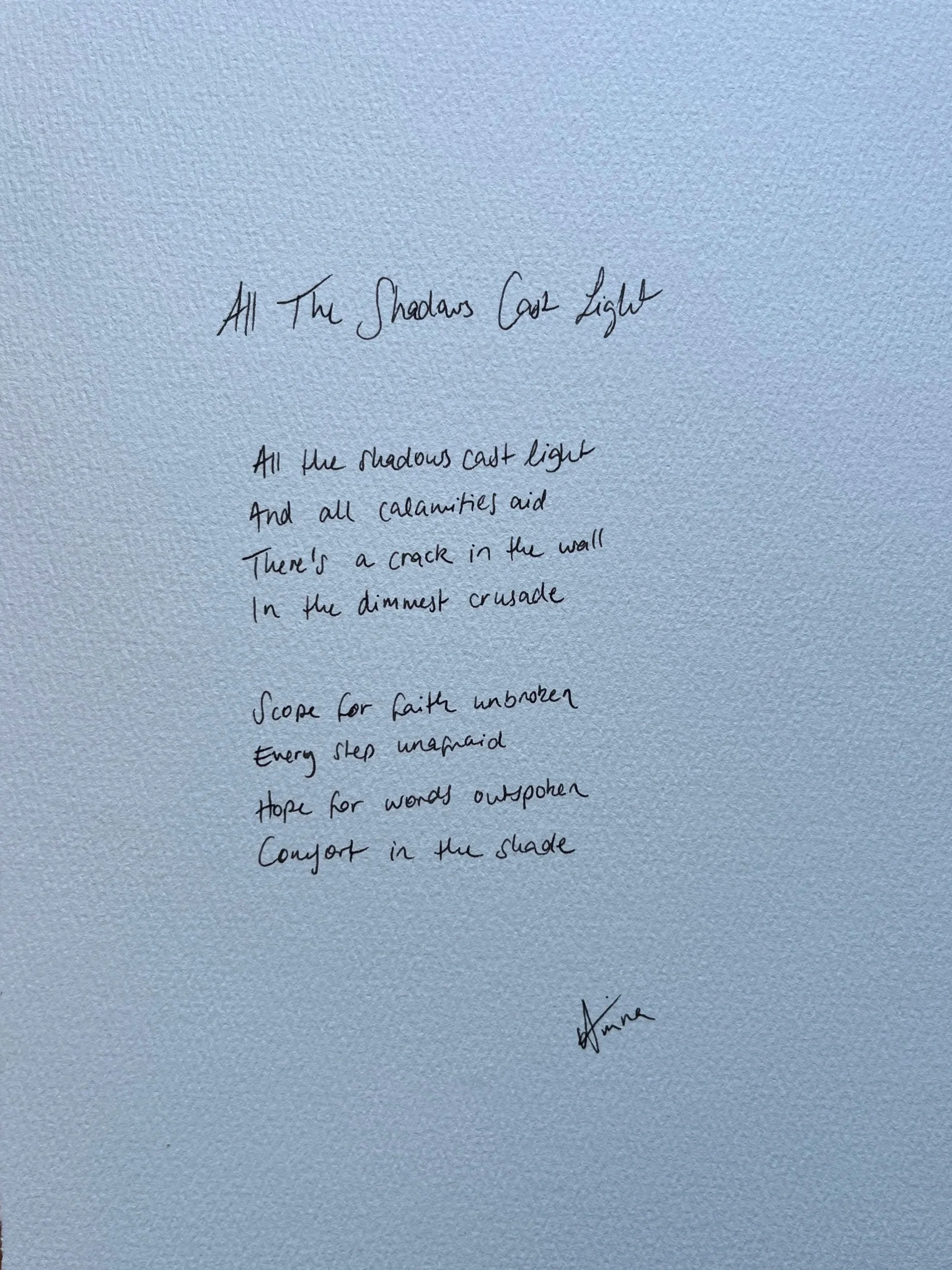 ALL THE SHADOWS CAST LIGHT / (Ink on cotton paper)