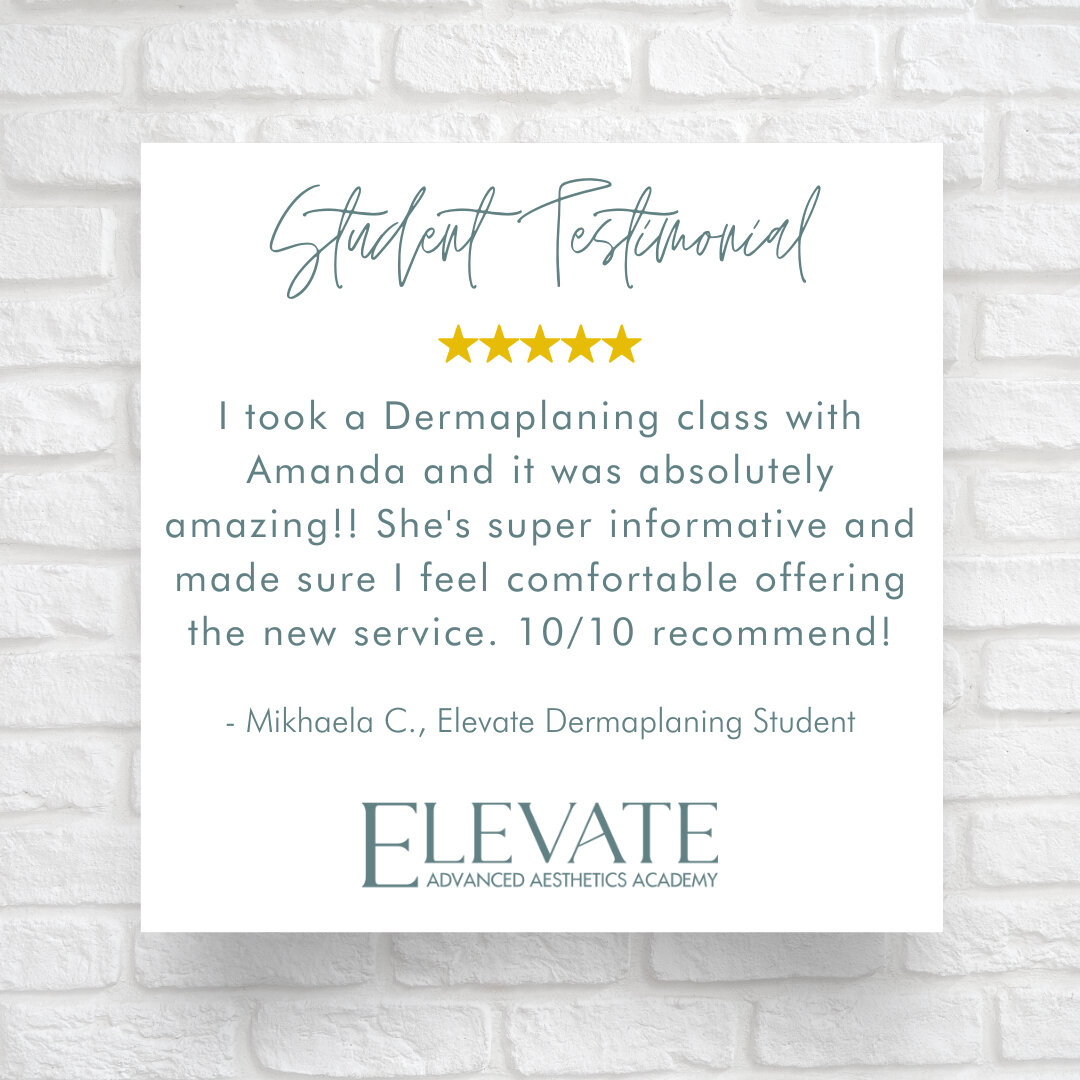 We love our students and we are so grateful when they leave us words like this. ​​​​​​​​
​​​​​​​​
Thank you so much, Mikhaela! We are so happy you enjoyed the class. ❤️ You can check her out here @cashmanesthetics to inquire about her services.​​​​​​