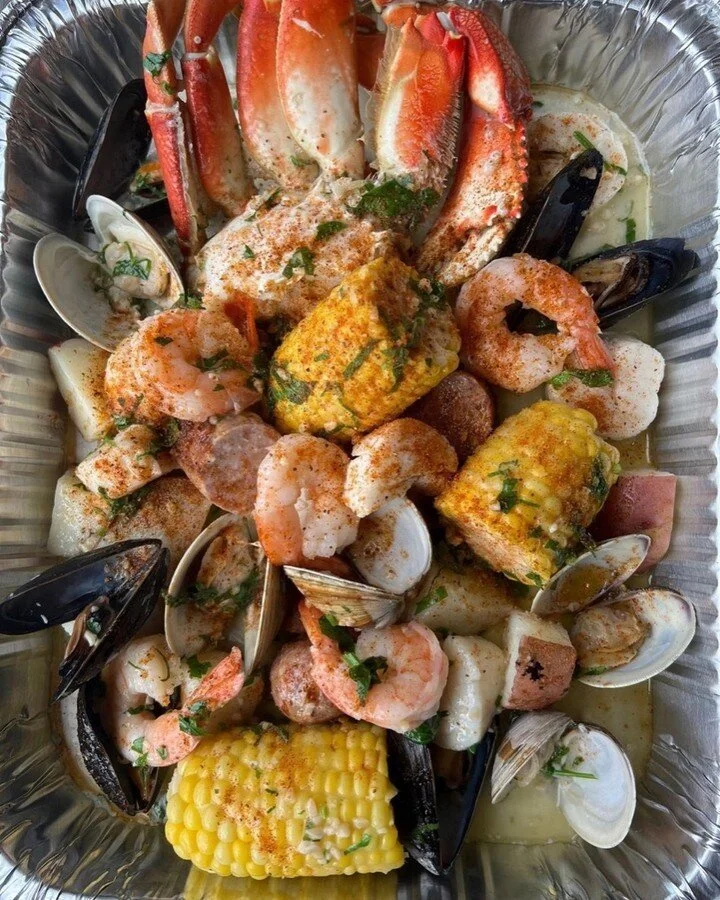 Don't miss your chance to try our incredible seafood boil.  Only available until September 4th! Available daily for dine-in and take-out for $49, our seafood boil is a classic summer feast with corn, clams, mussels, potatoes, scallops, and of course 