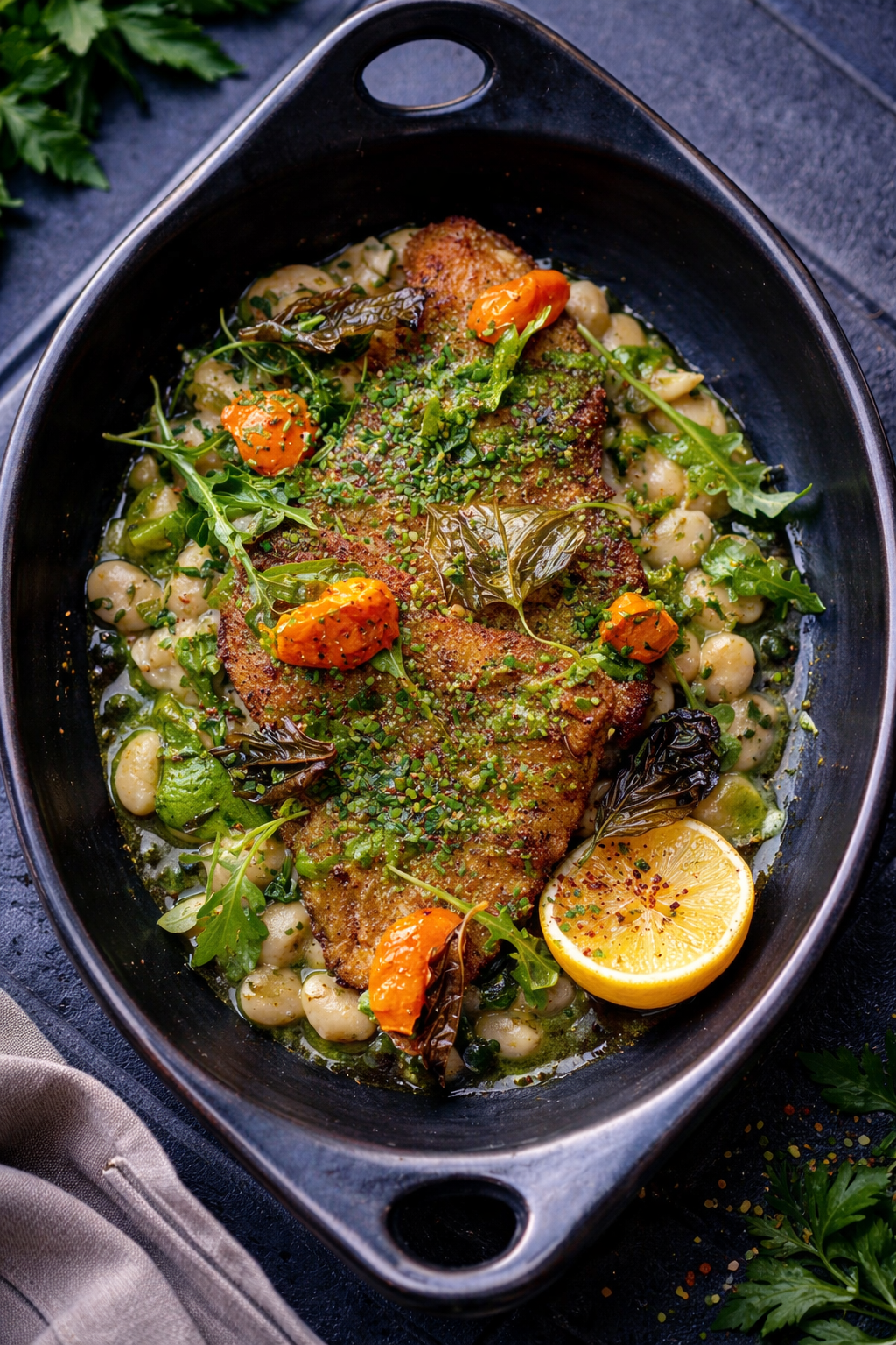 Swordfish Milanese with herb sauce.png