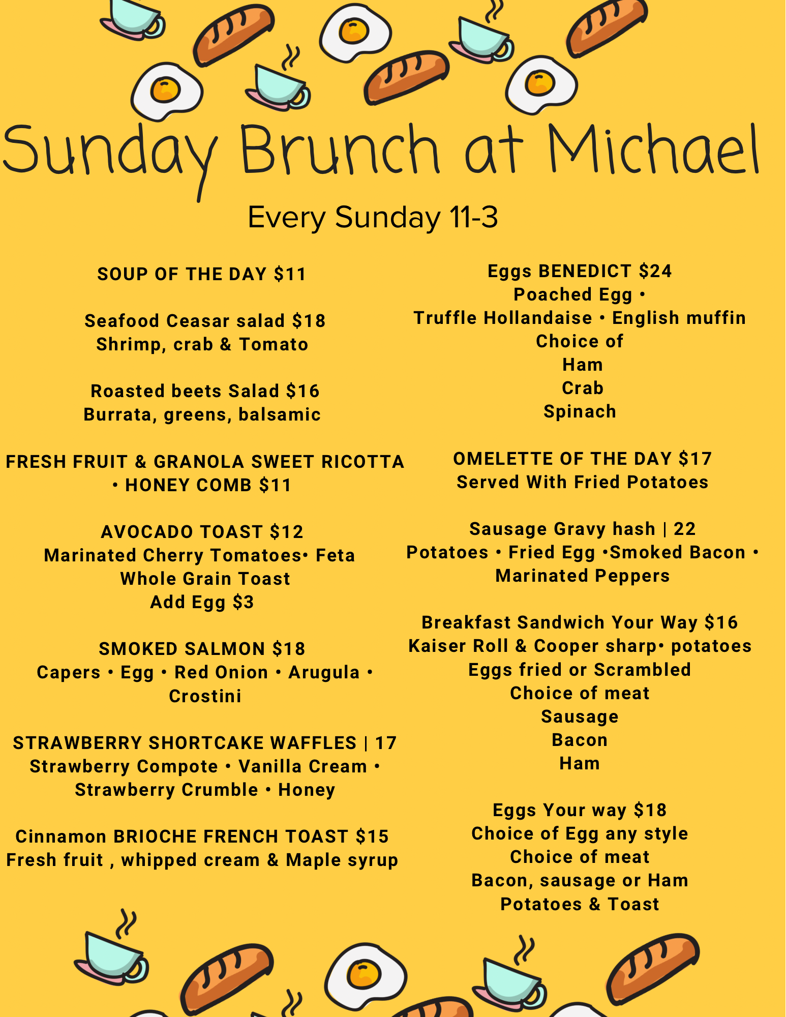 Yellow Illustrated Sausages and Egg Breakfast Menu.PNG