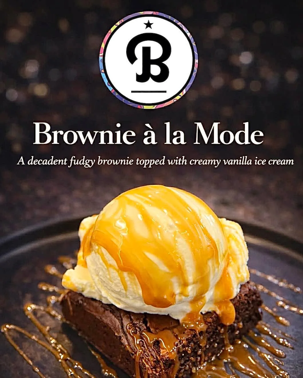 Indulge in pure decadence. 🍫✨ 
A rich, fudgy brownie crowned with velvety vanilla ice cream and finished with a luscious caramel drizzle. Every bite is a perfect balance of warm and cold, bold and smooth.

Treat yourself to something unforgettable. 