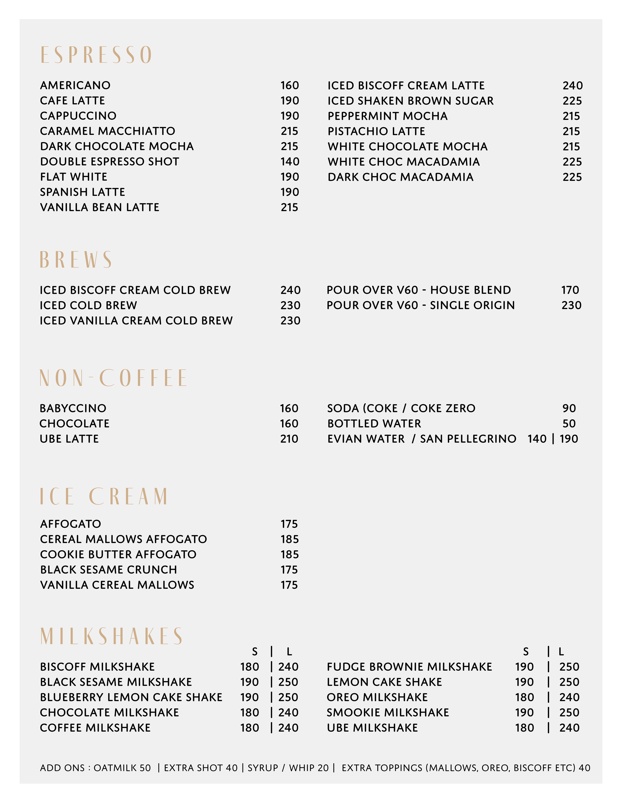 Coffee, Milkshakes & Ice Cream