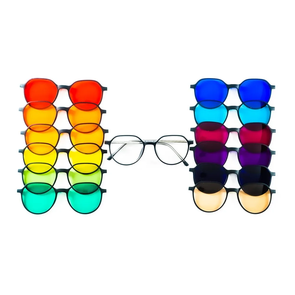 Solex Light Wave Glasses frame with twelve interchangeable colored lenses