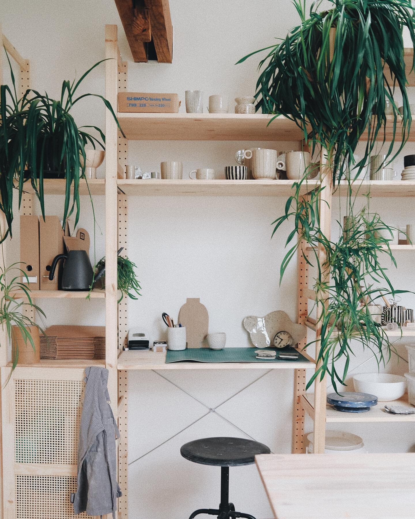 got my hands covered in paint and not clay for once, for the last part of the ceramics studio refresh. Had the paint sitting on the shelf since last September but finally found the courage to tackle these 3.5m high walls, re-organise and deep clean t