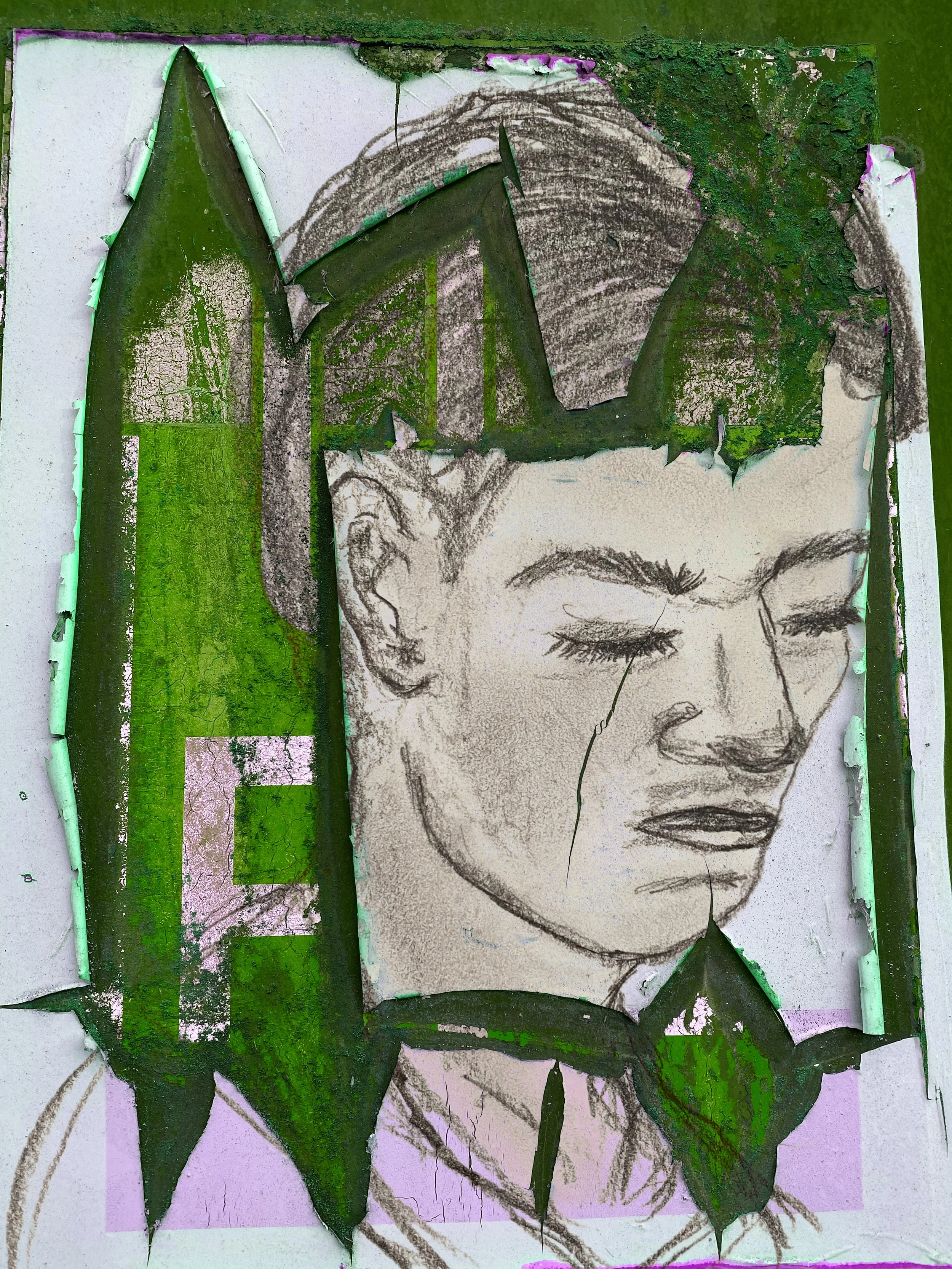 «Reflecting on life - collage» 2026, digital art, pencil drawing, photography, 100x75cm