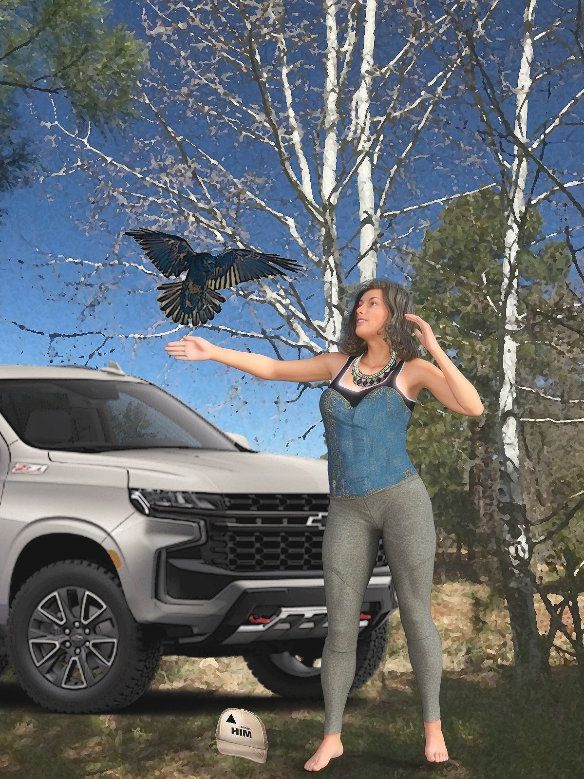Alex meeting Bec in his raven form