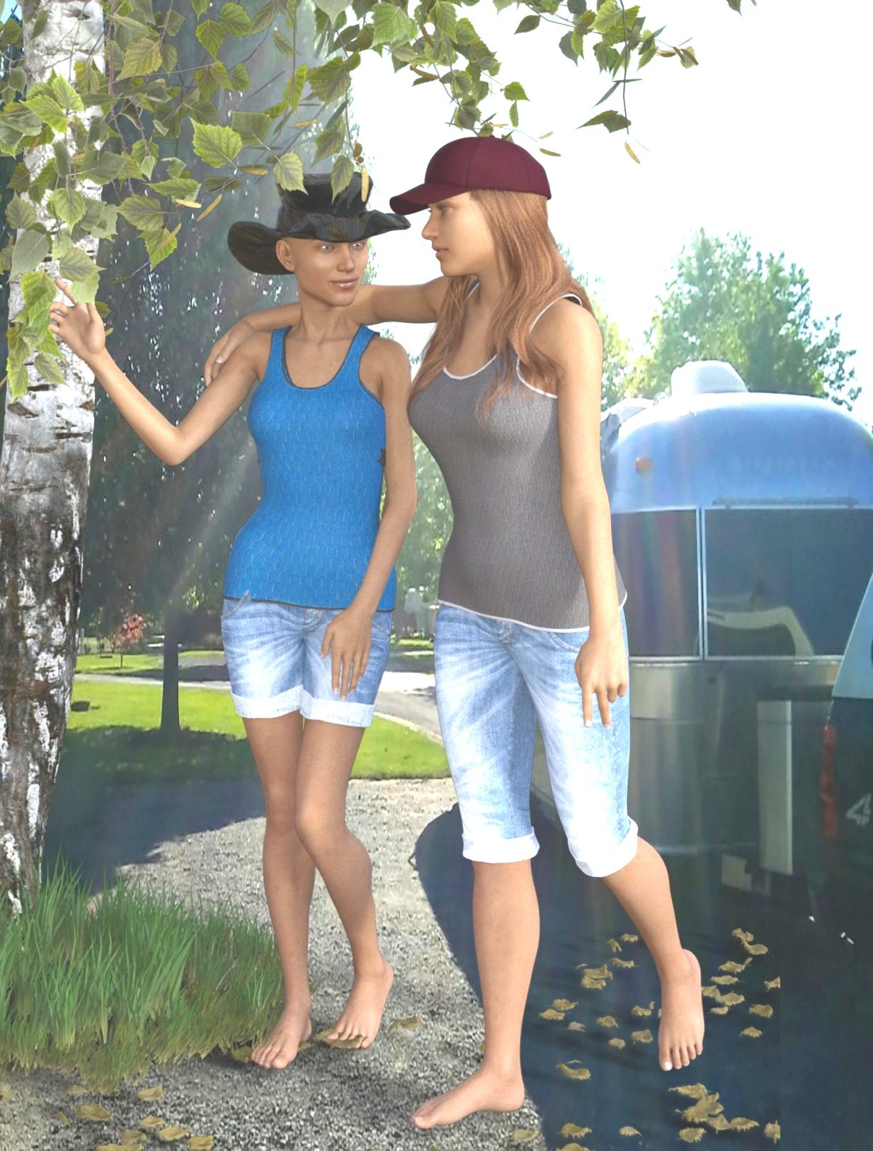 Alison and Keira discussing Keira's trail