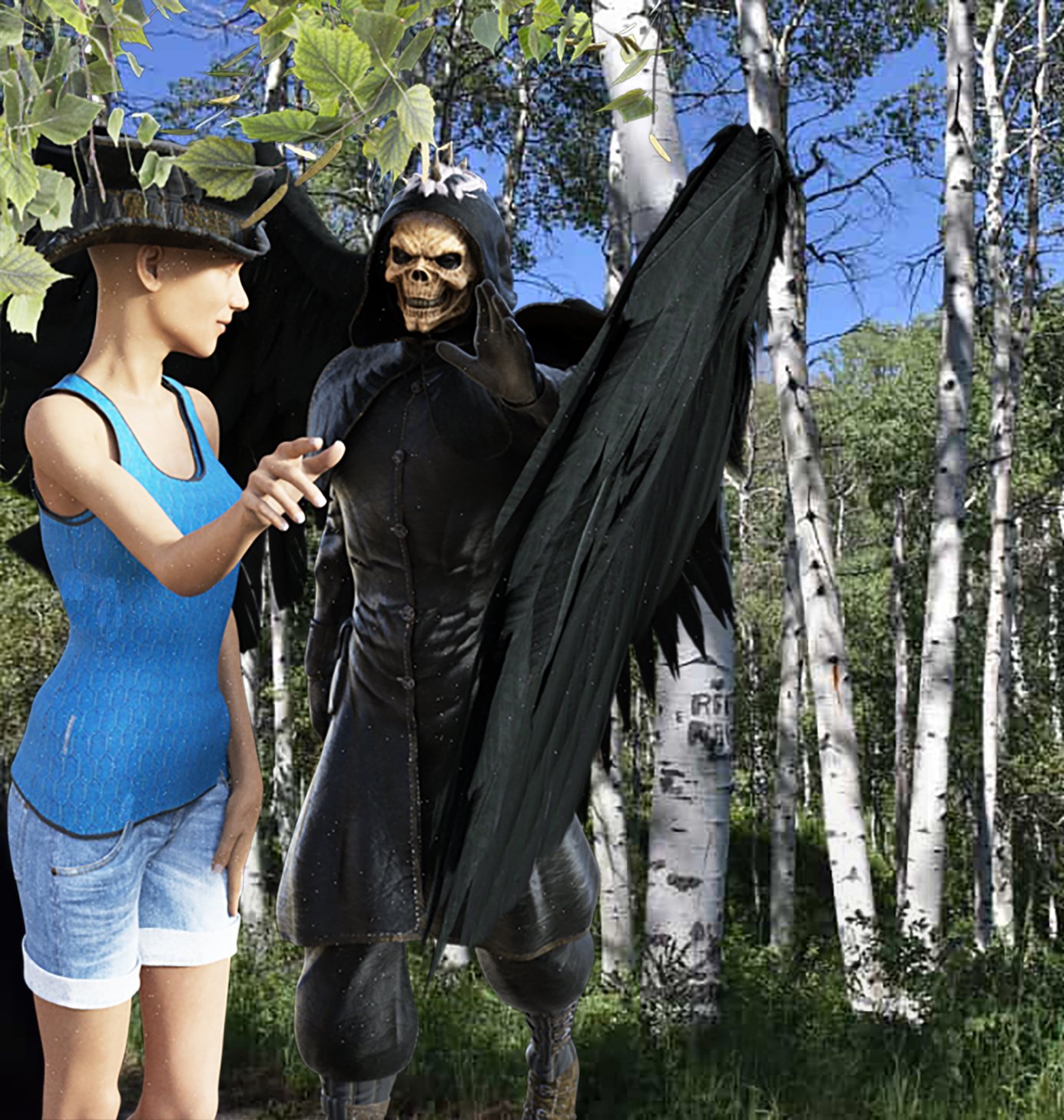 Mr. Death asks Keira about Alex's things.