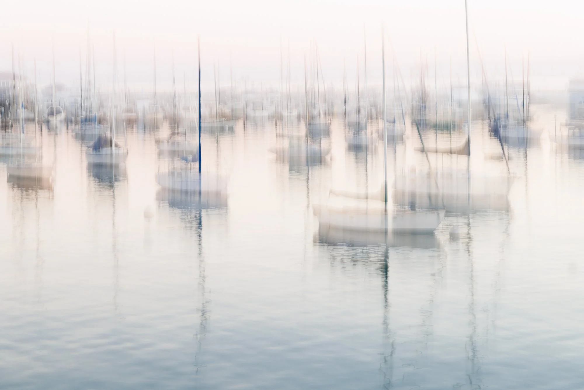 blurred boats in the harbor