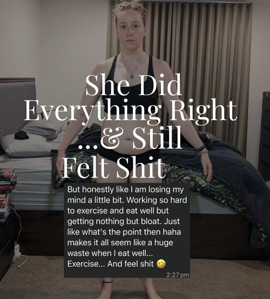 She could&rsquo;ve quit.
Her body wasn&rsquo;t cooperating.
 &ldquo;Healthy&rdquo; food often made her feel worse.
There were triggers everywhere.
Random, inconsistent, sometimes out of no where. 
 And every time she tried to get on track&hellip; her