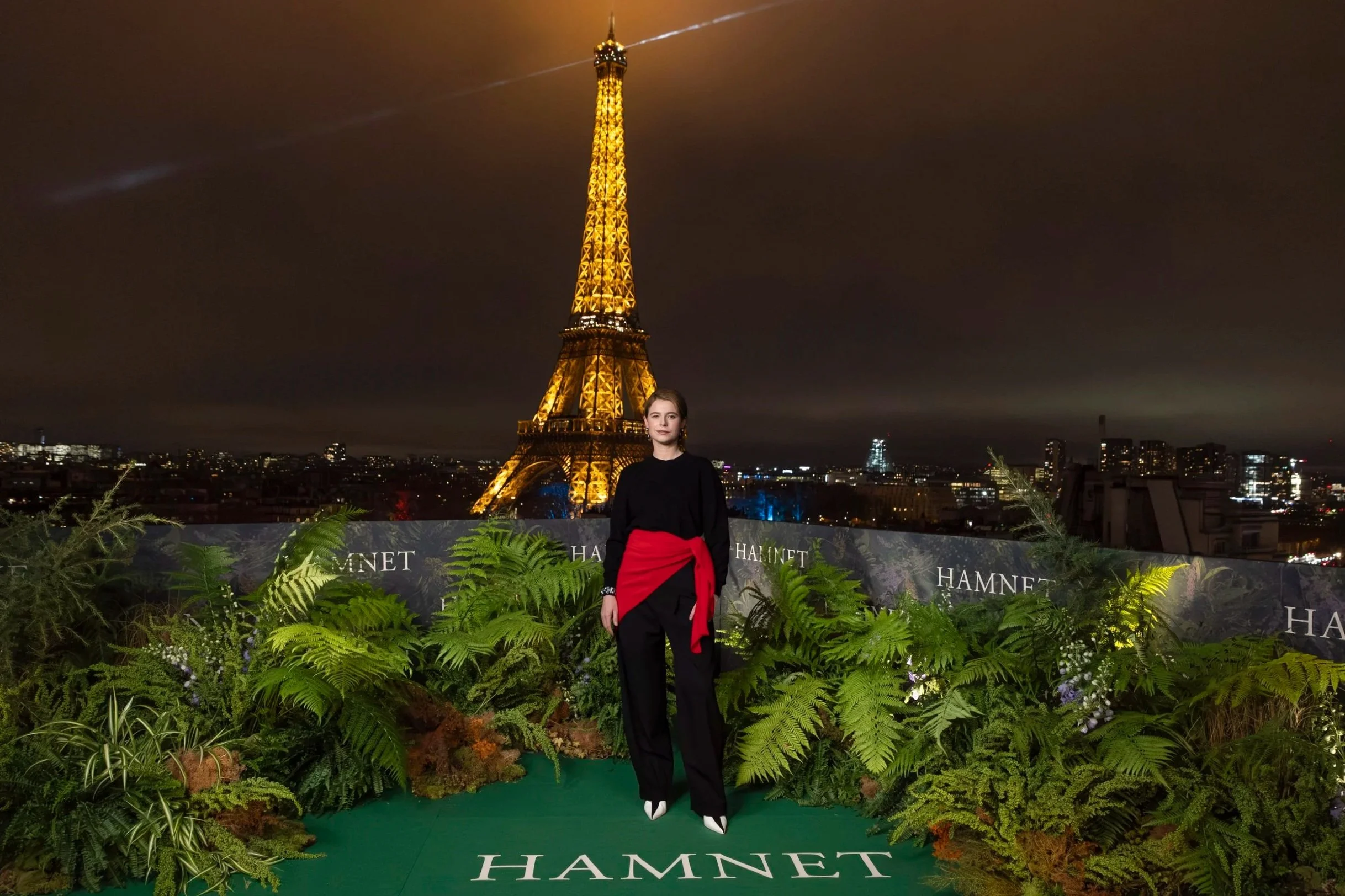Jessie Buckley lors de la promotion française d'Hamnet