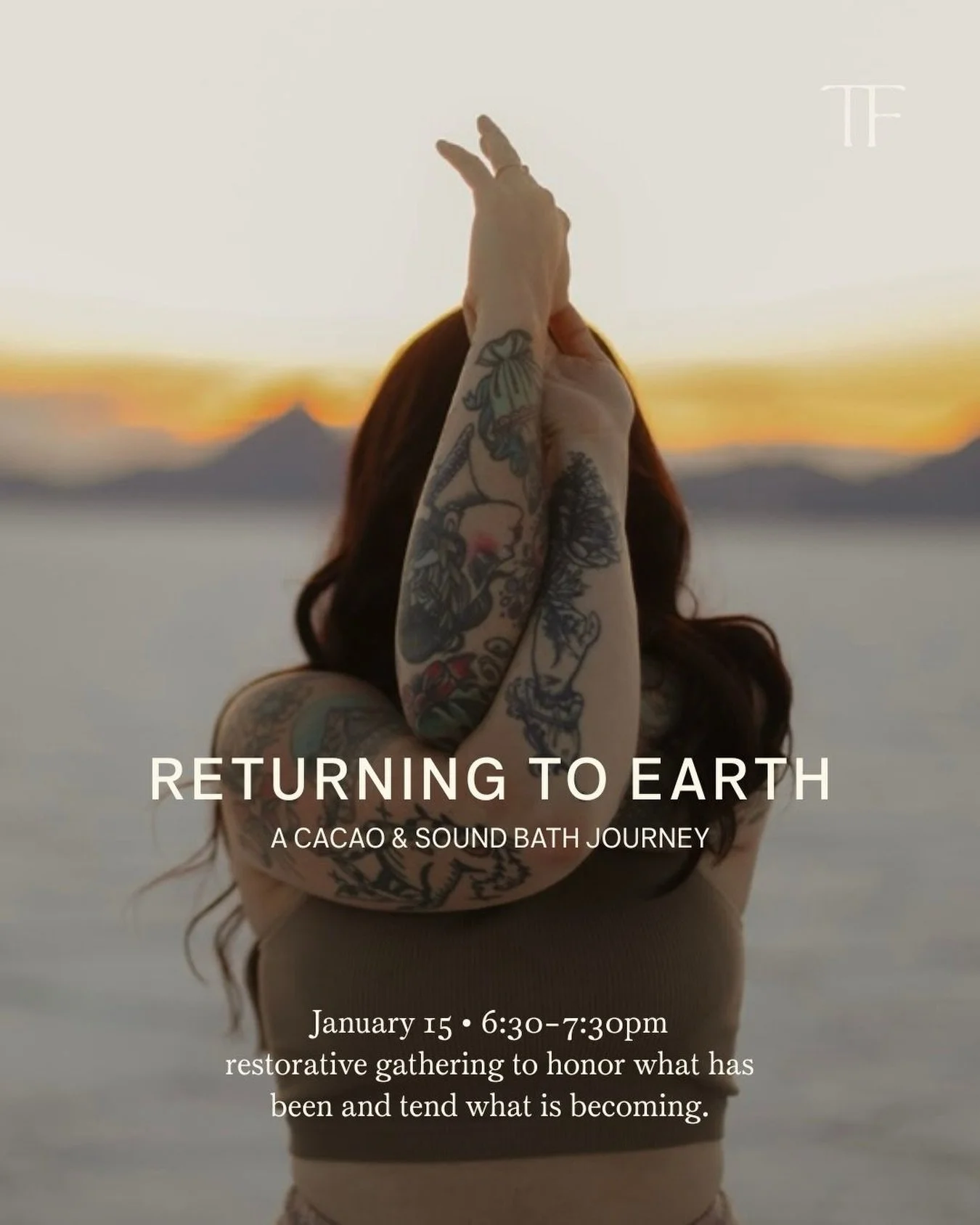 Returning to Earth
A cacao &amp; sound bath journey

A pause.
A settling.
A remembering of the ground beneath you.

Jan 15 | 6:30&ndash;7:30pm
Space is limited.

Sliding scale $25-45. See bio for link ✨

#ReturningToEarth #CacaoCeremony #SoundBath #E