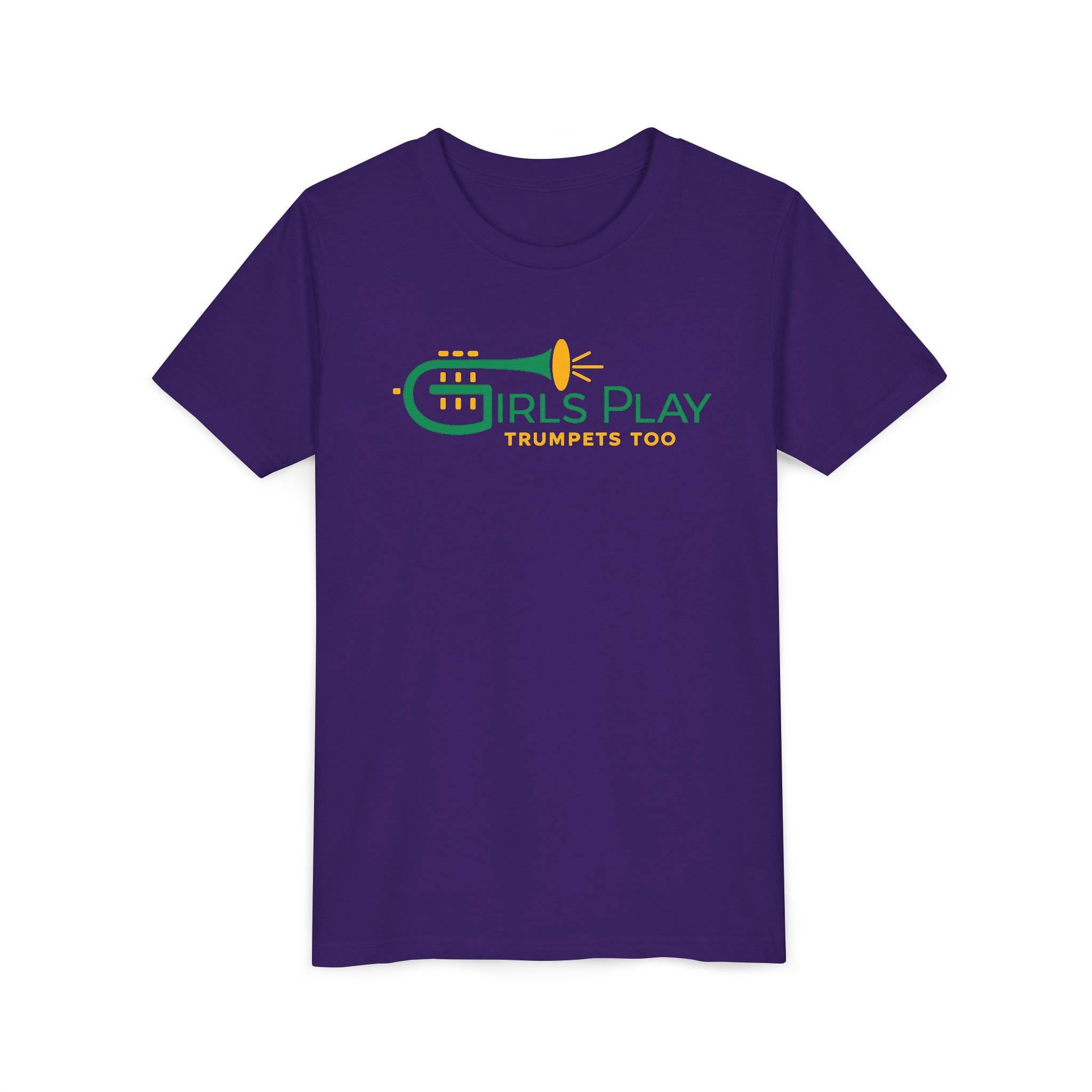 Girls Play Trumpets Too Youth Tee  — Mardi Gras Edition