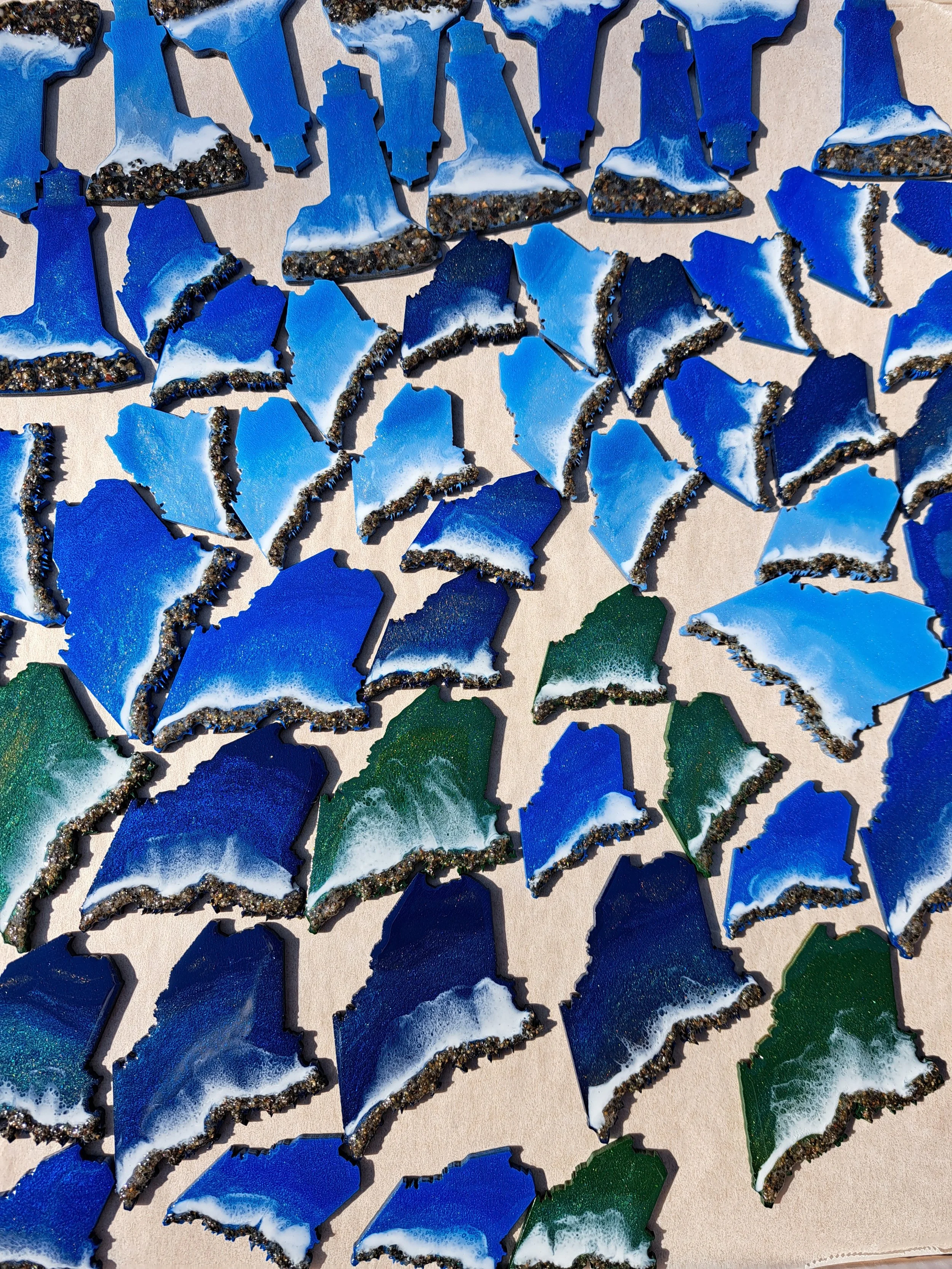 Mixture of ornaments or magnet before finishing