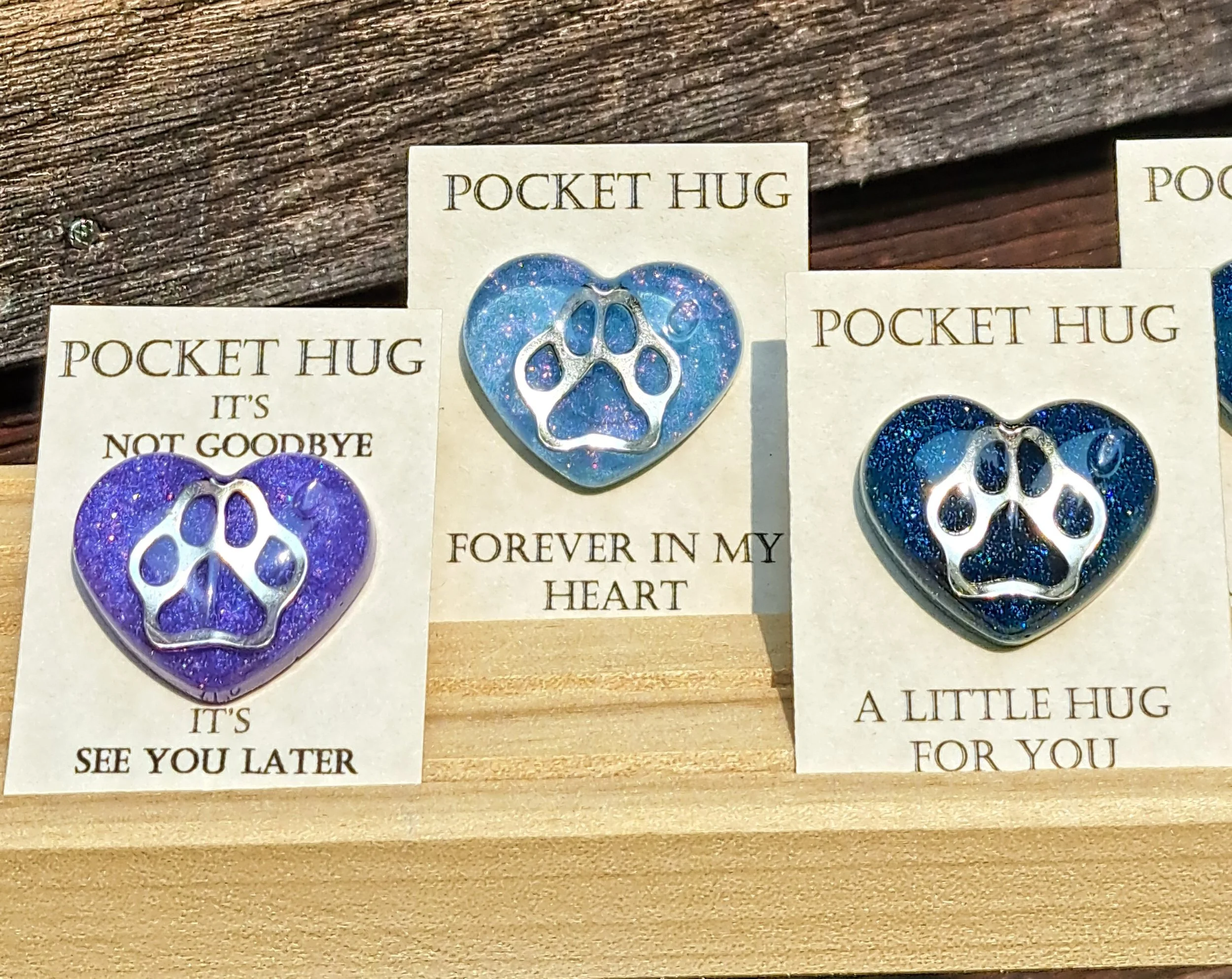 Pocket hugs with silver paw prints