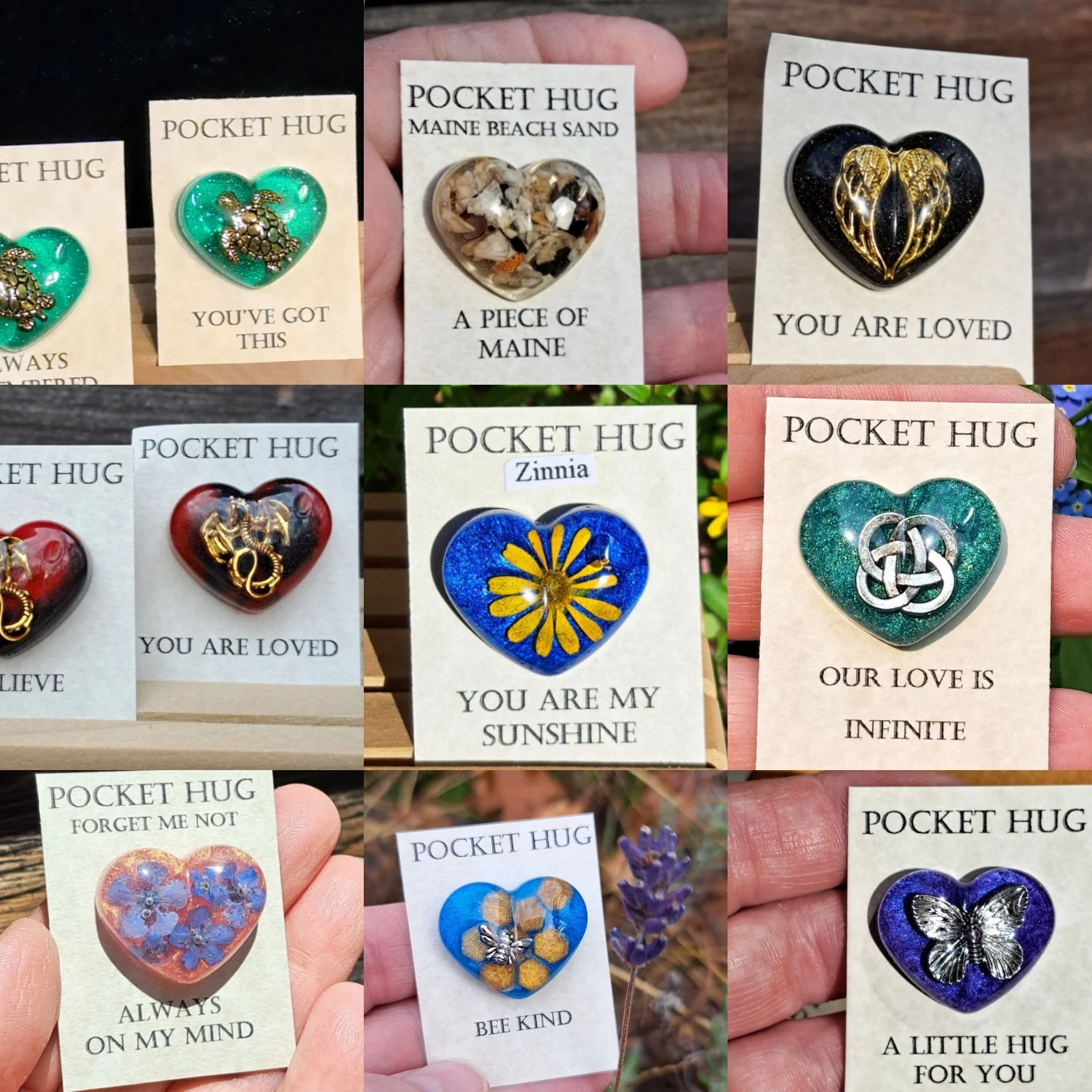 Variety of pocket hugs