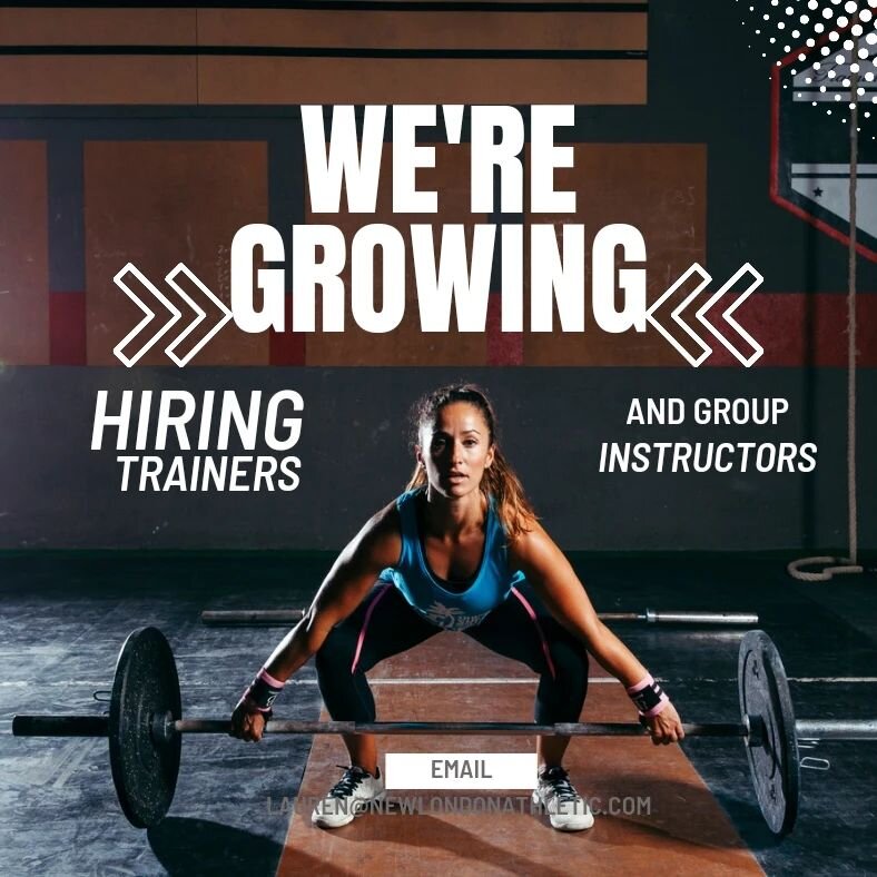 We're looking to grow our phenomenal team.  Part time/full time/sub hours are all available. Email lauren@newlondonathletic.com for more information.