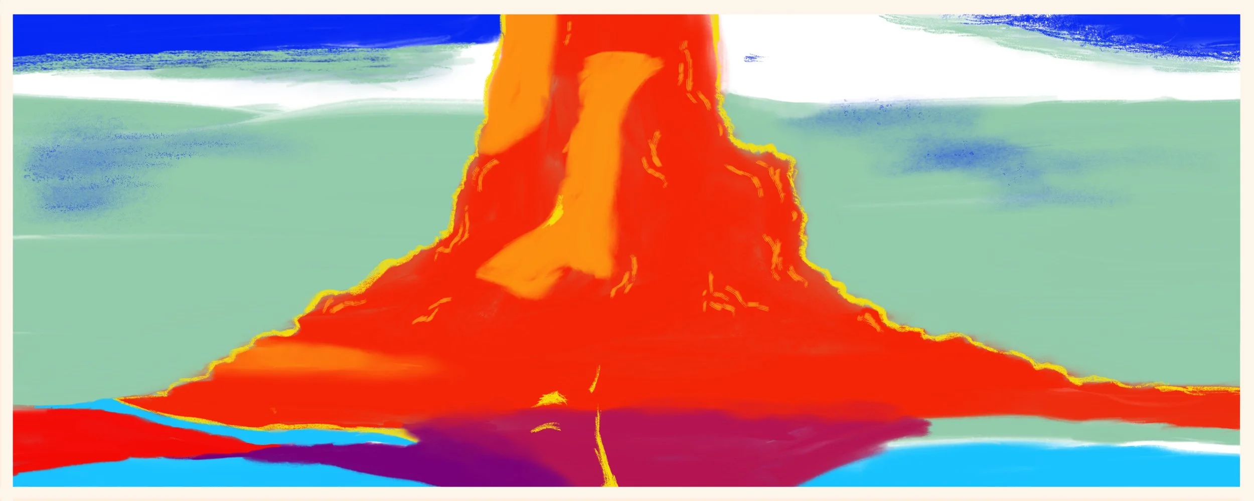 Abstract mountain art created in Procreate