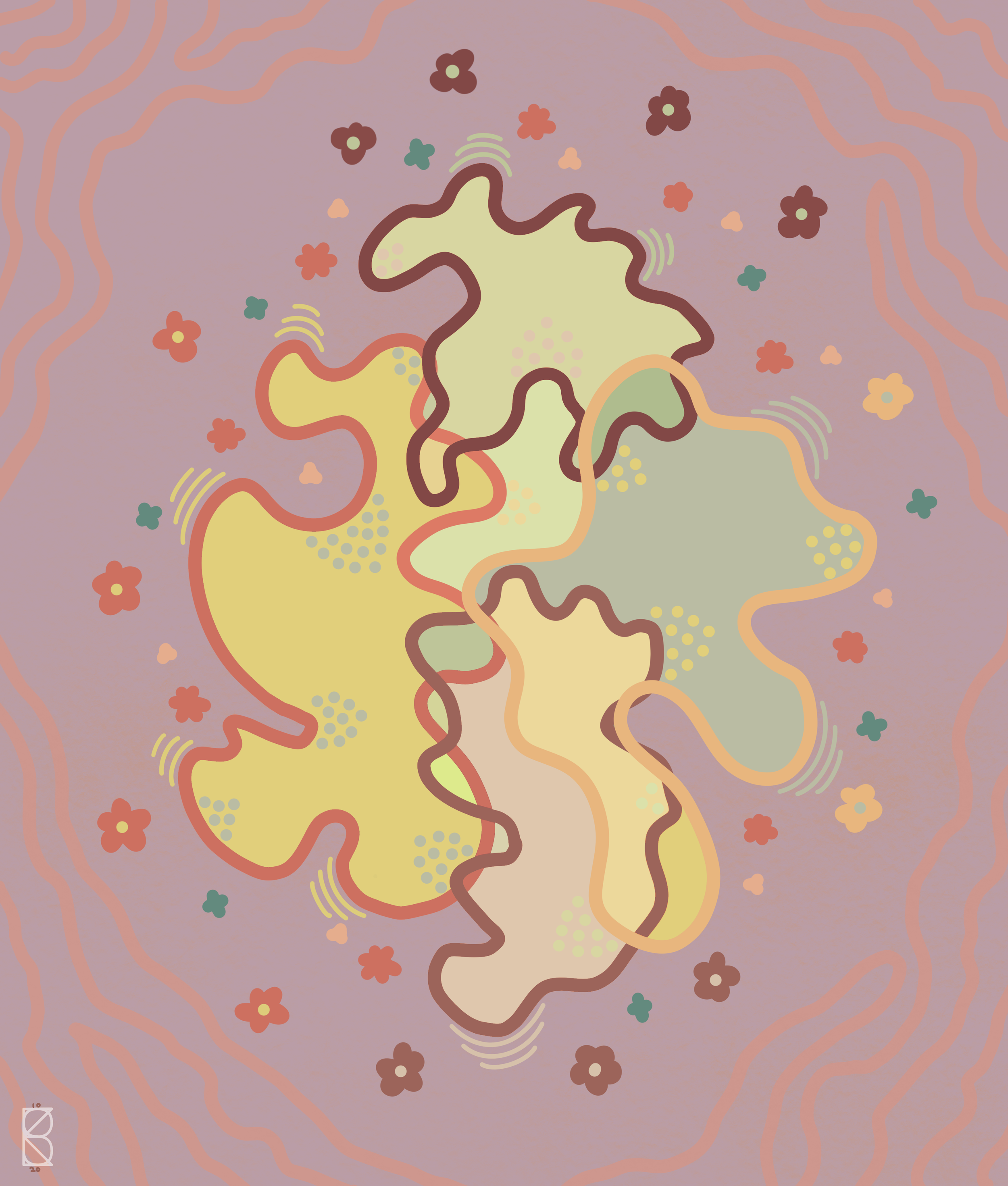Abstract art created in Procreate