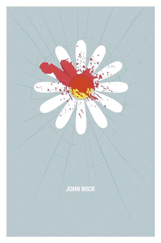 John Wick minimalist movie poster done in Adobe Illustrator and Photoshop