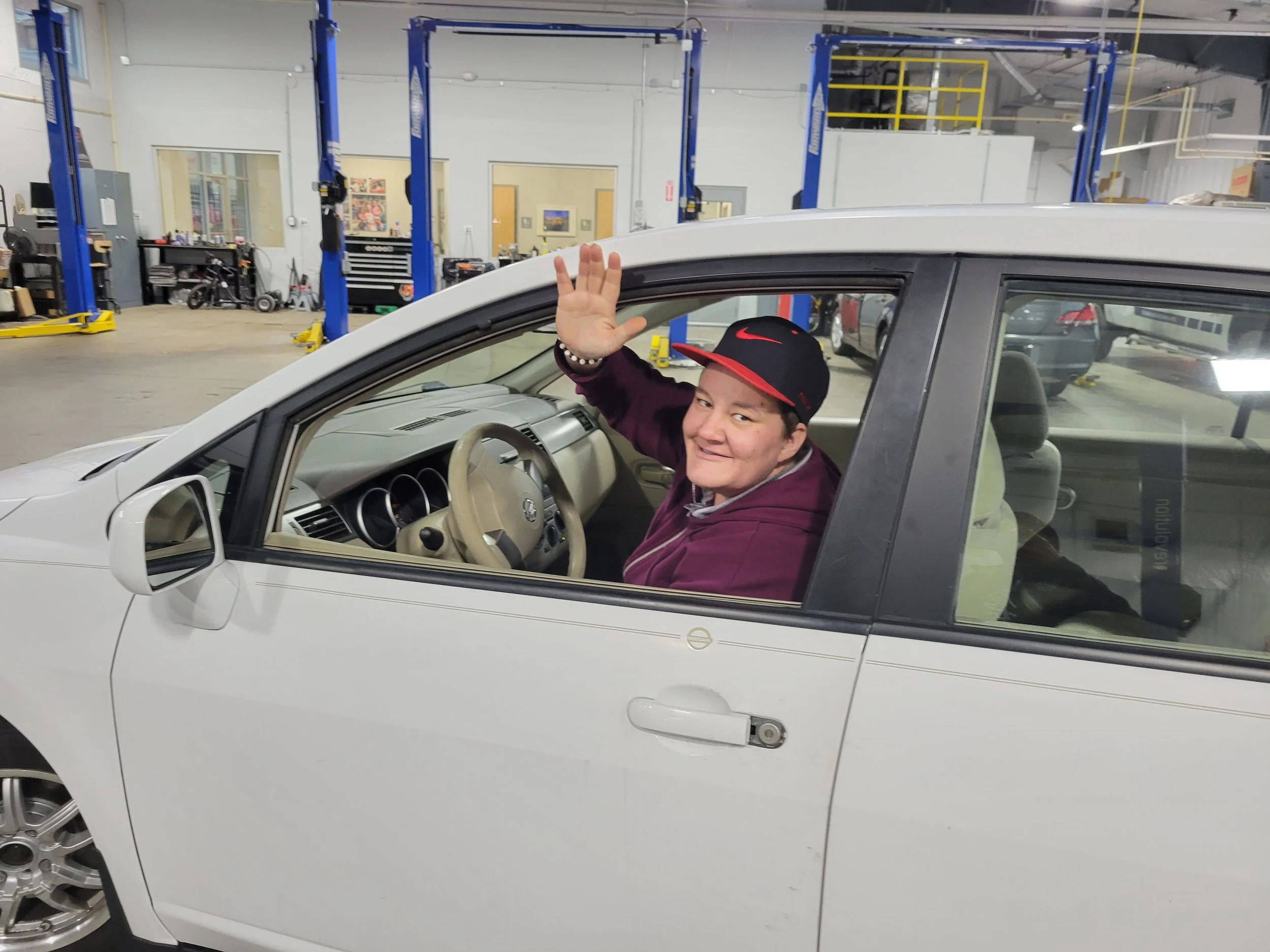 woman in donated car stays strong