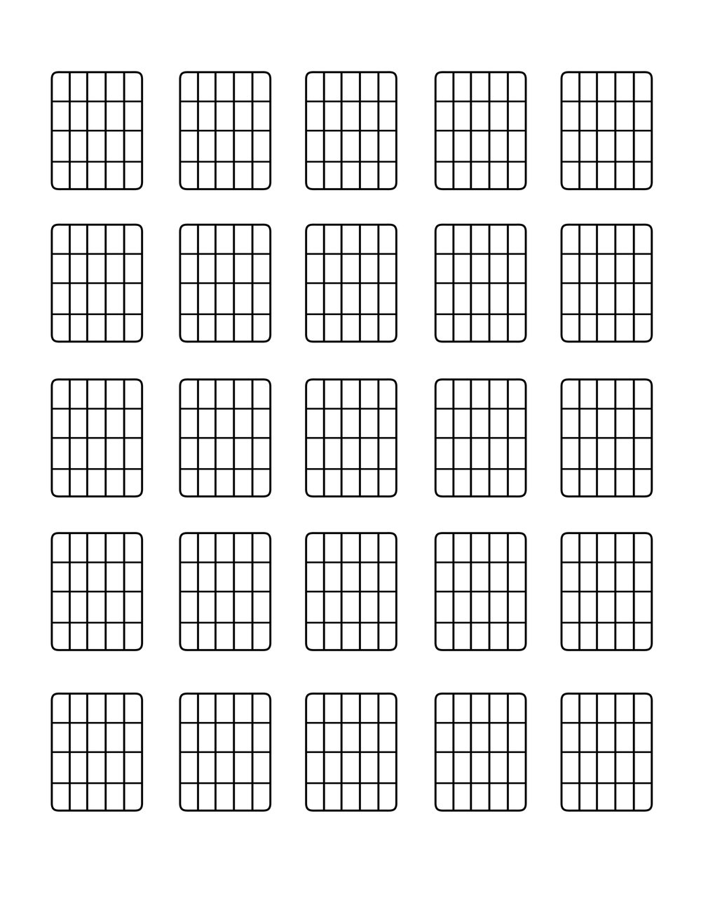 Blank Guitar Chord Chart | Dan Essaf Music