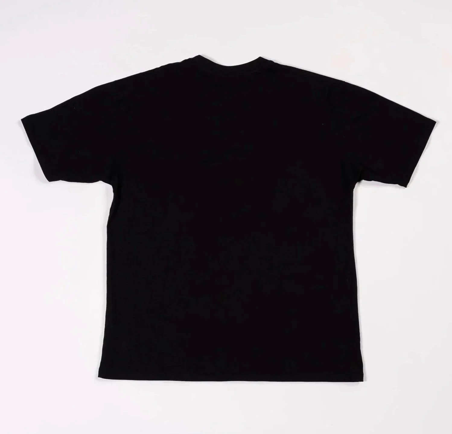 Back of black t-shirt with white mirrored зеркала (Russian for ‘Mirrors’) print across chest