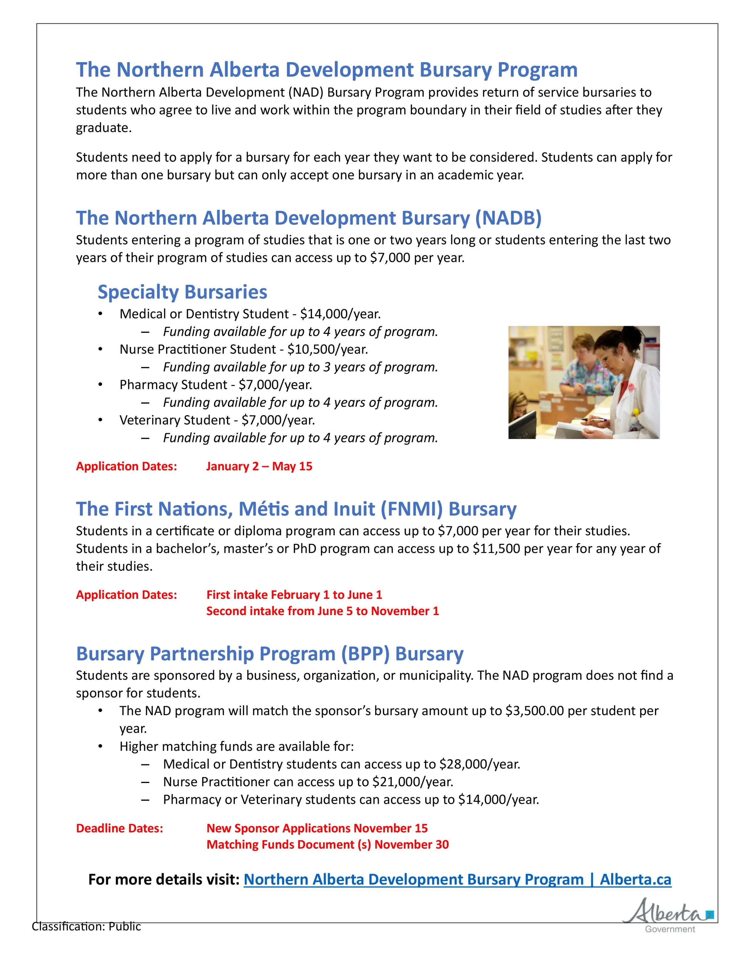Northern Alberta Development Bursary Poster 2026
