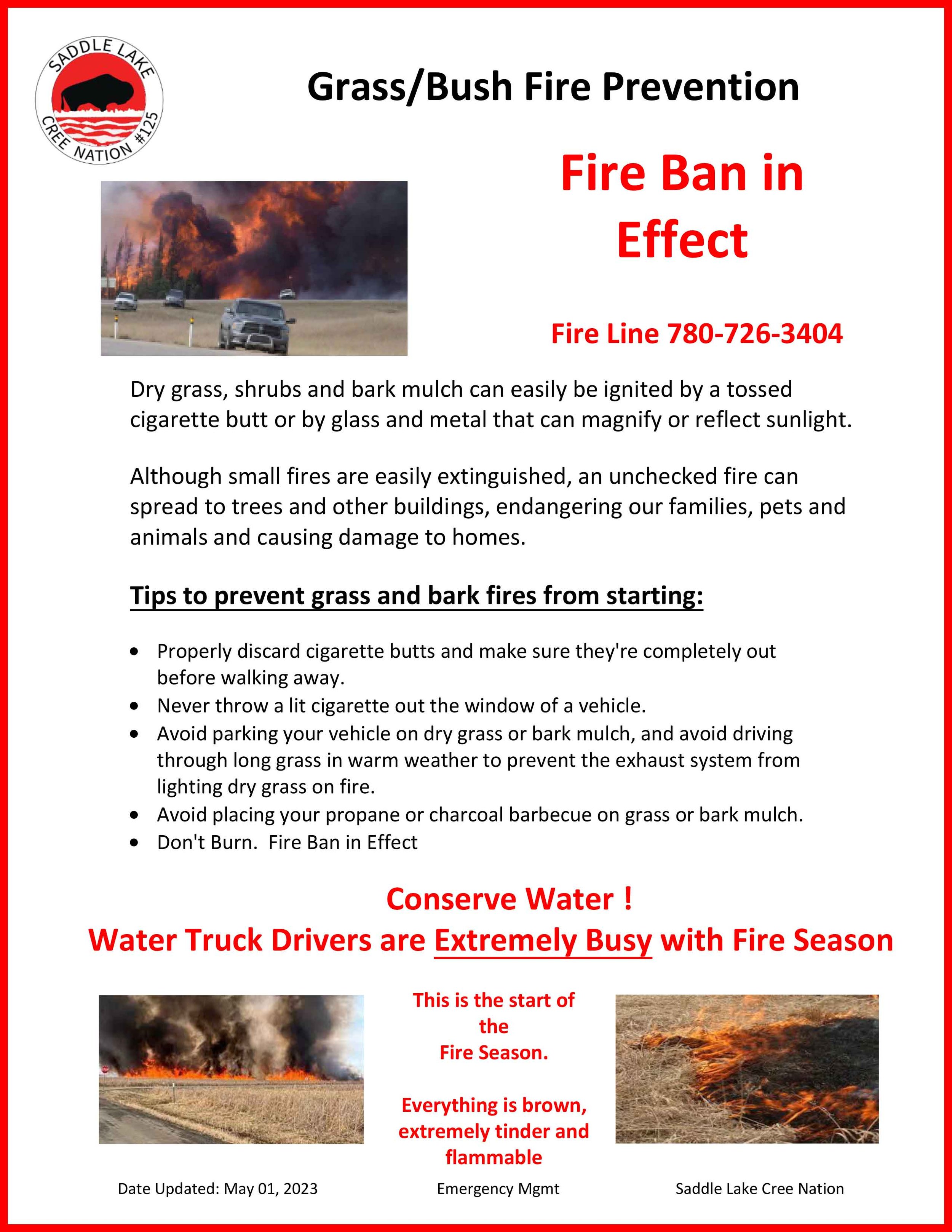 Fire Ban in Effect — Saddle Lake Post Secondary