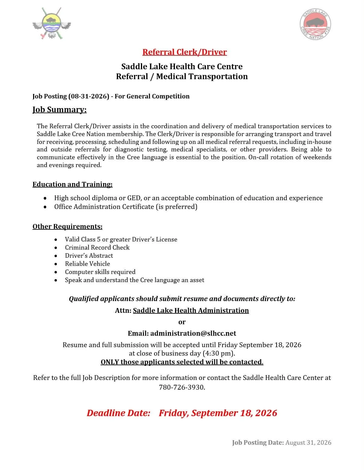 2026-09-08 SLHA Referral Clerk-Driver