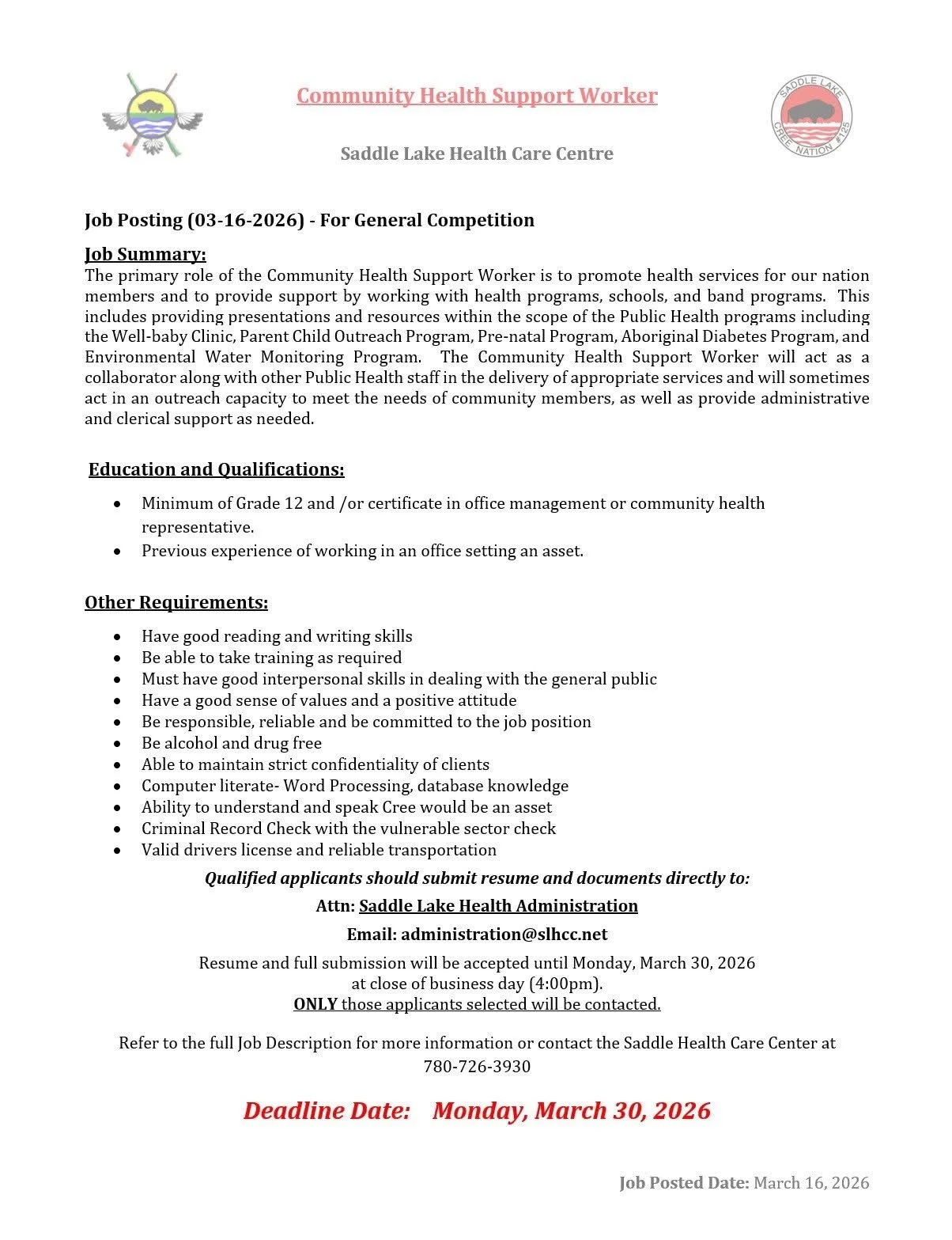 2026-03-16 Community Health Support Worker