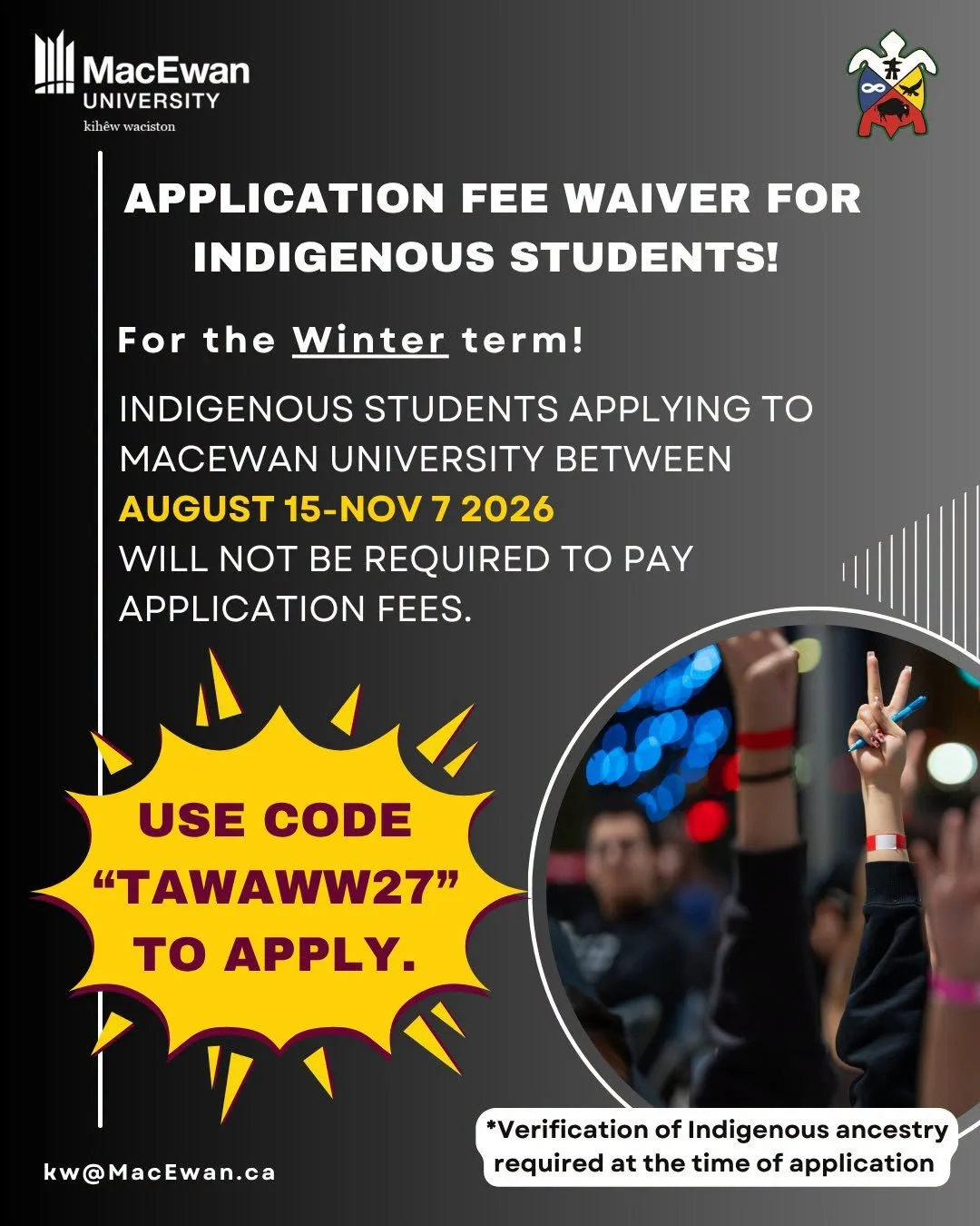 2026-10-08 EXTENDED MacEwan University Application Fee Waiver
