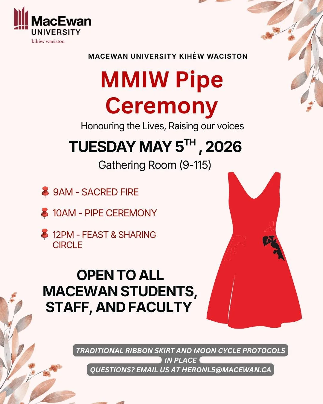 2026-05-05 MacEwan University MMIW Pipe Ceremony