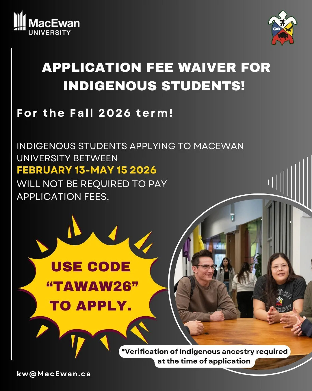 MacEwan University Application Fee Waived