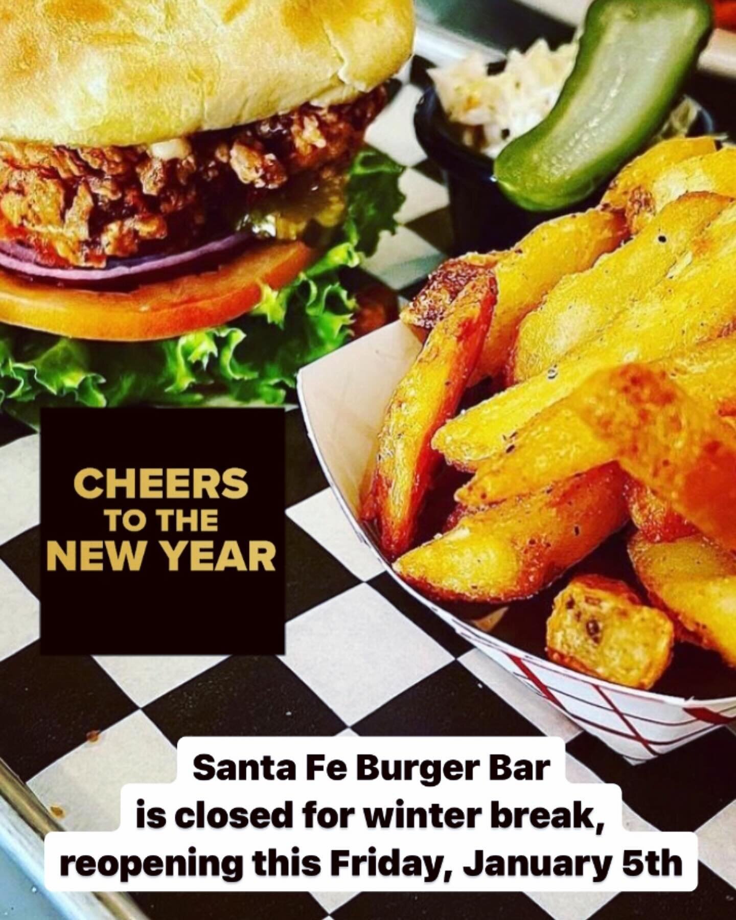 Wishing everyone a healthy and happy year ahead! 

And please accept a huge thanks from Santa Fe staff &amp; family for making 2023 such a spectacular year! Thank you!

Our restaurants are closed for a short break and reset; reopening this Friday, Ja