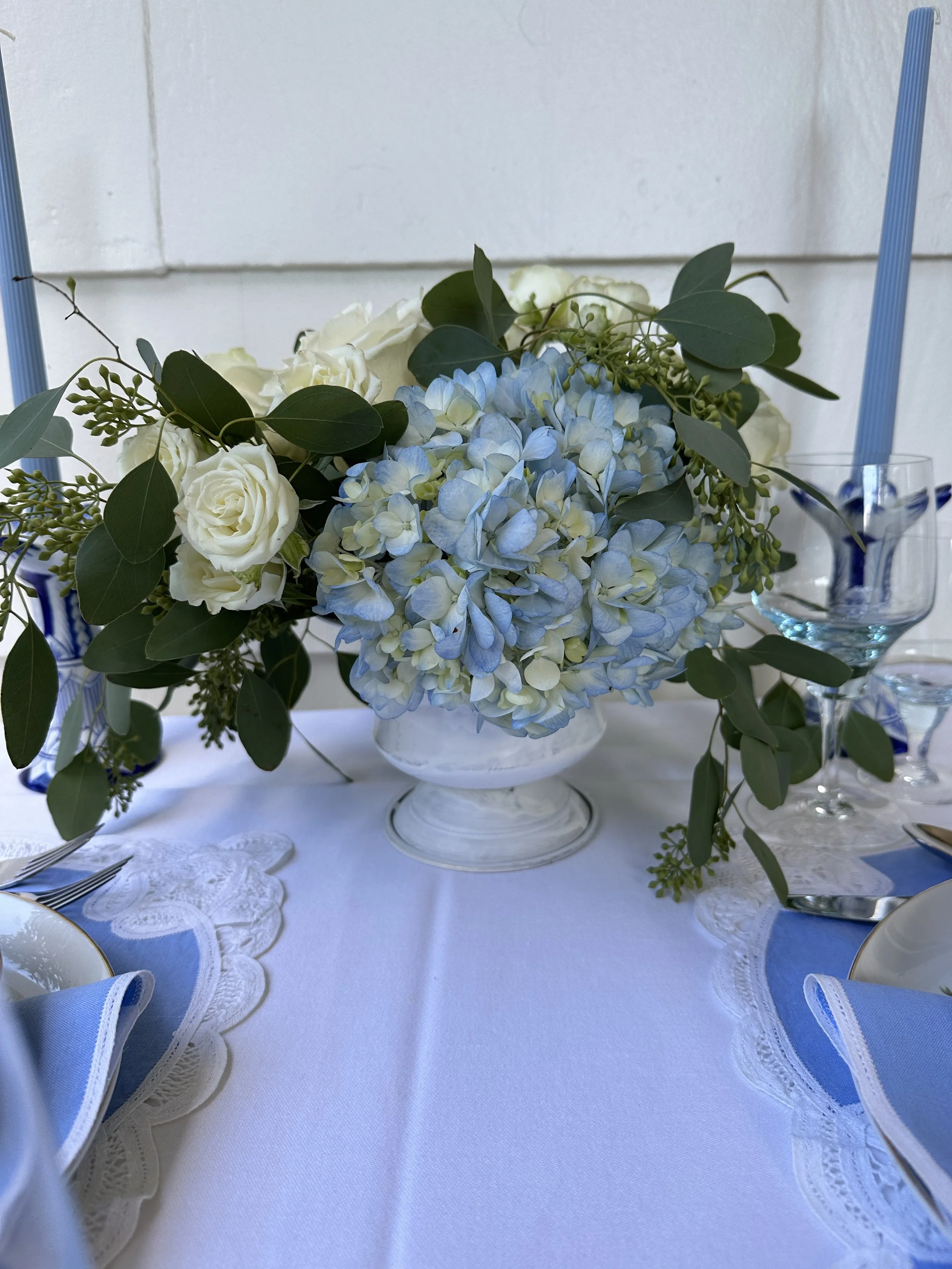 Blue and White Centerpiece