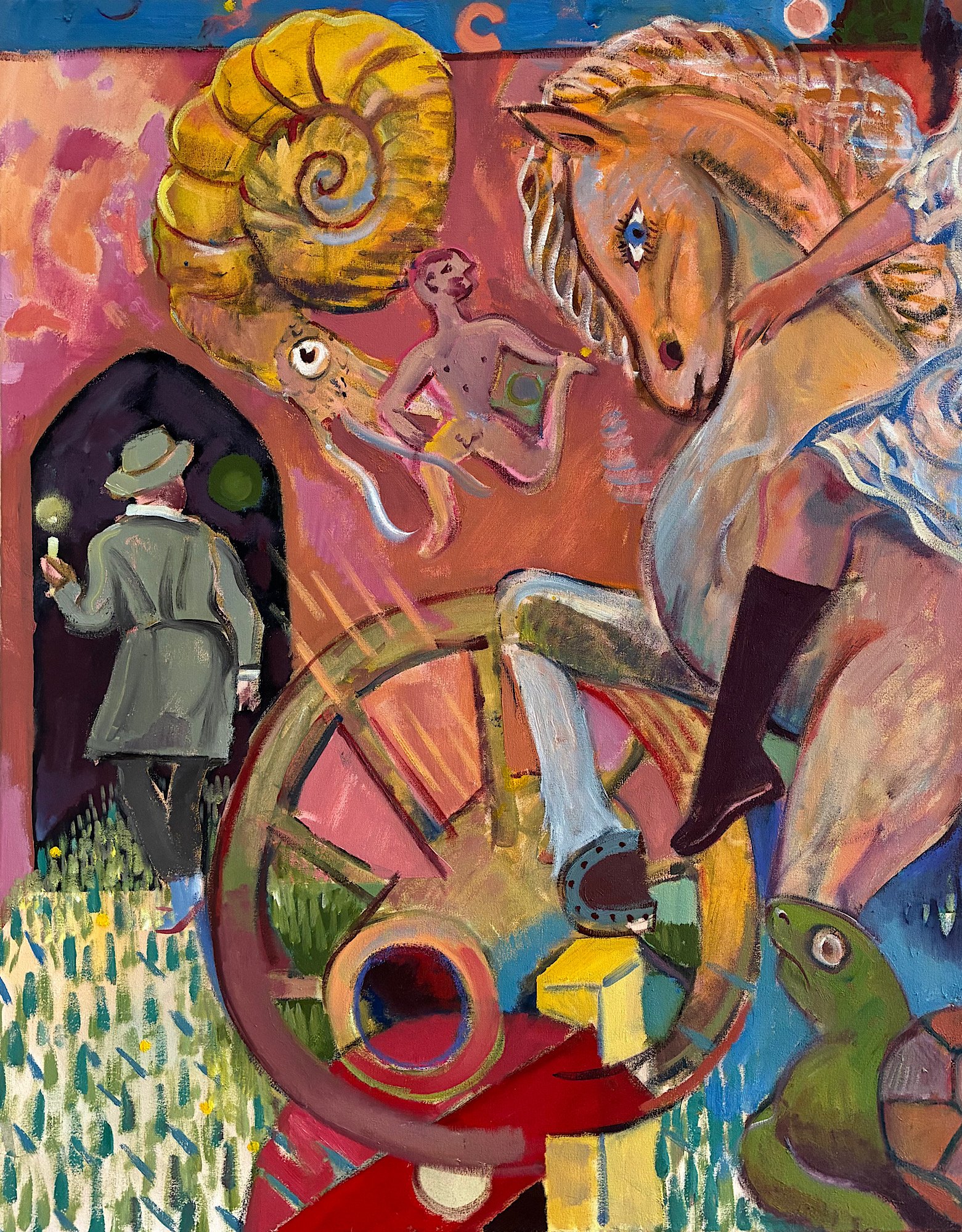 Even a Stopped Clock, oil on canvas, 81 x 101cm (2026)