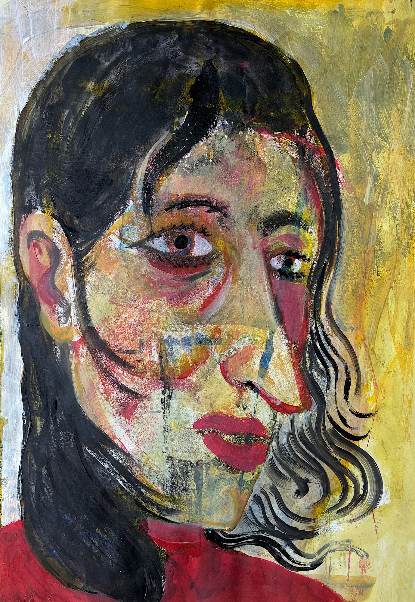 untitled (woman), acrylic on A3 paper (2025)