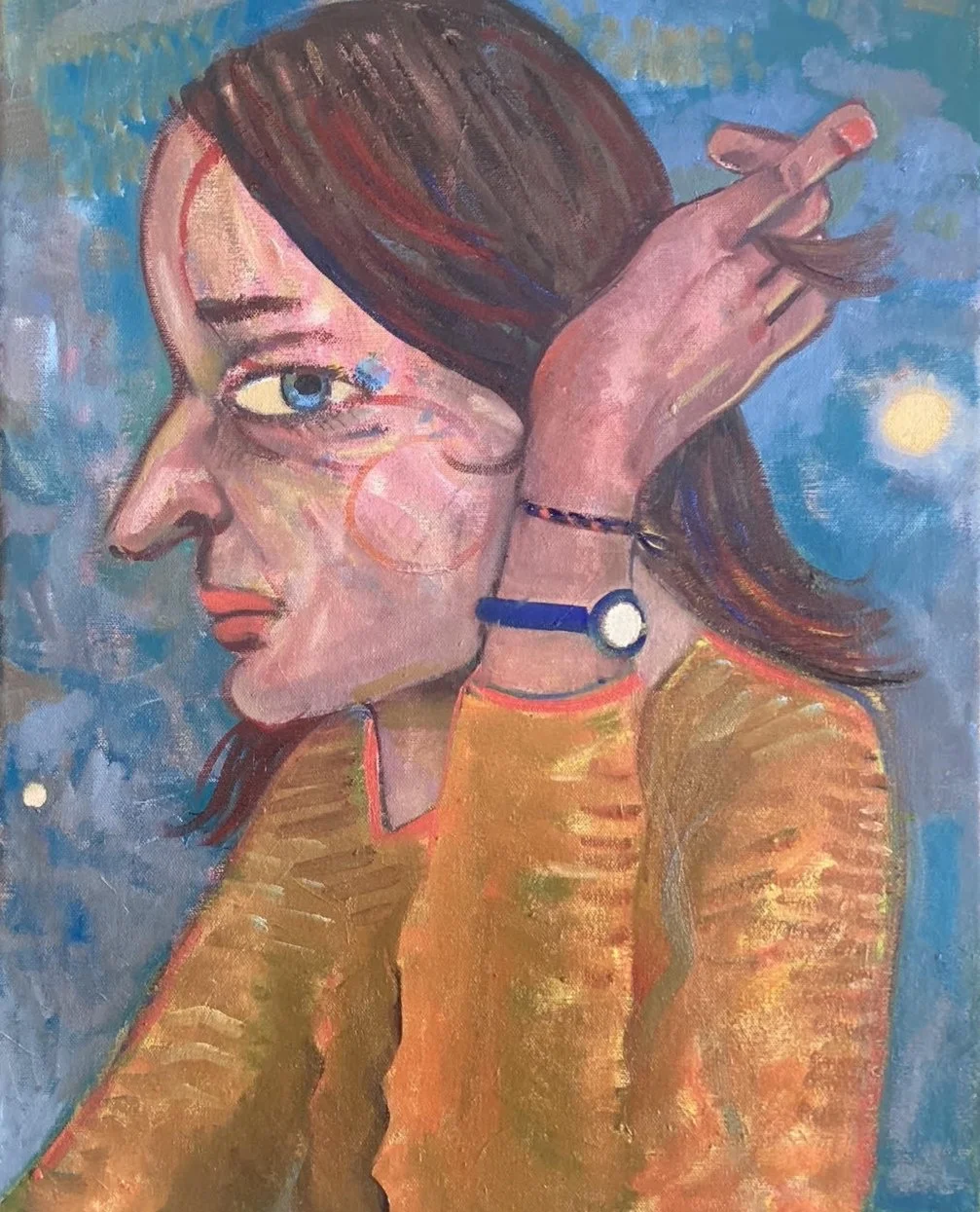 Spiral Eye, oil on canvas, 41.5 x 51.5cm (2025-6)