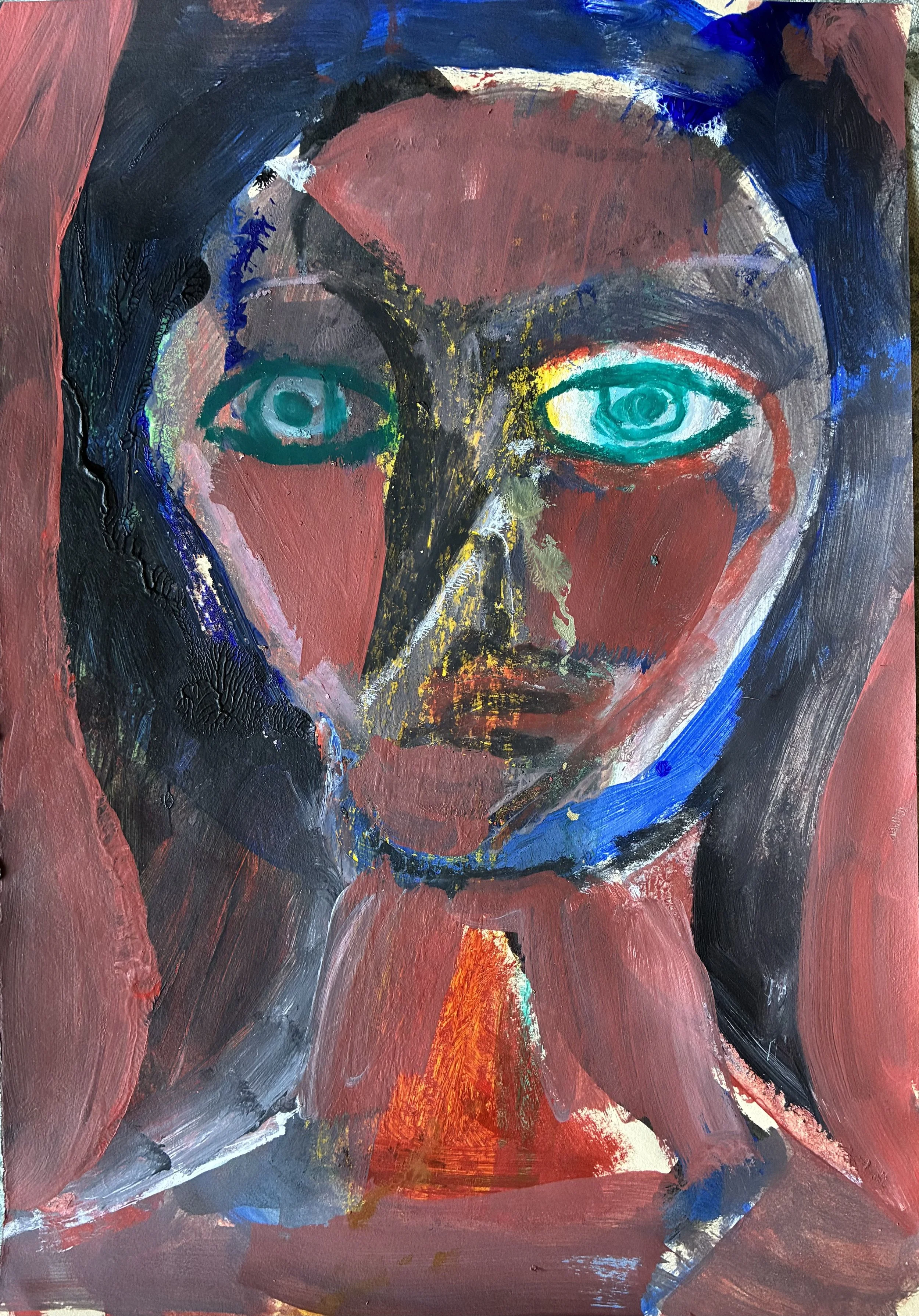 Face acrylic & oil patel on A4 paper (2026)