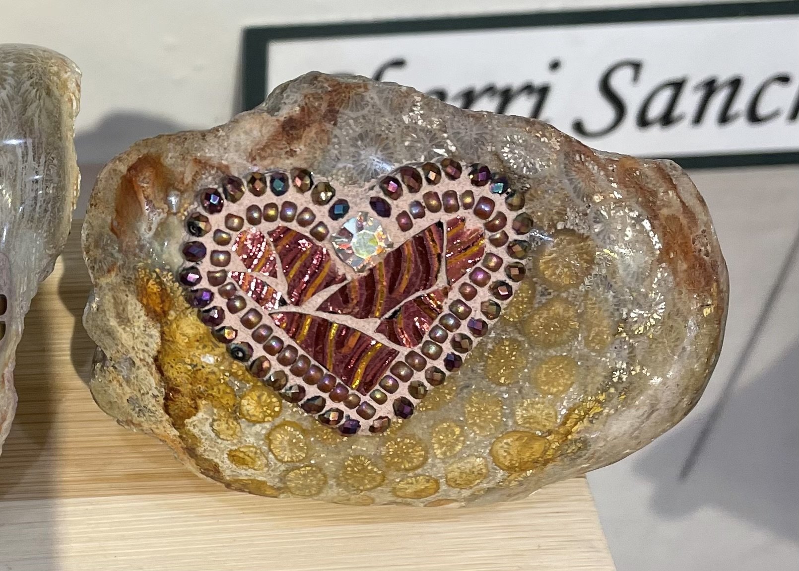 Mosaic Heart on Fossil Rock