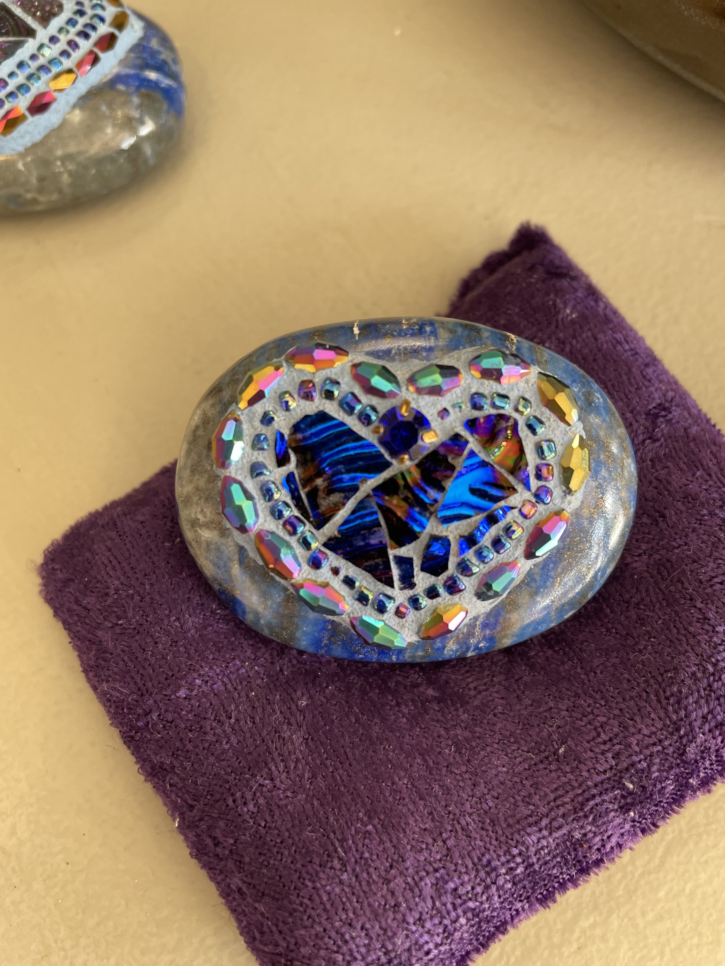 Mosaic Lapis Heart Stone