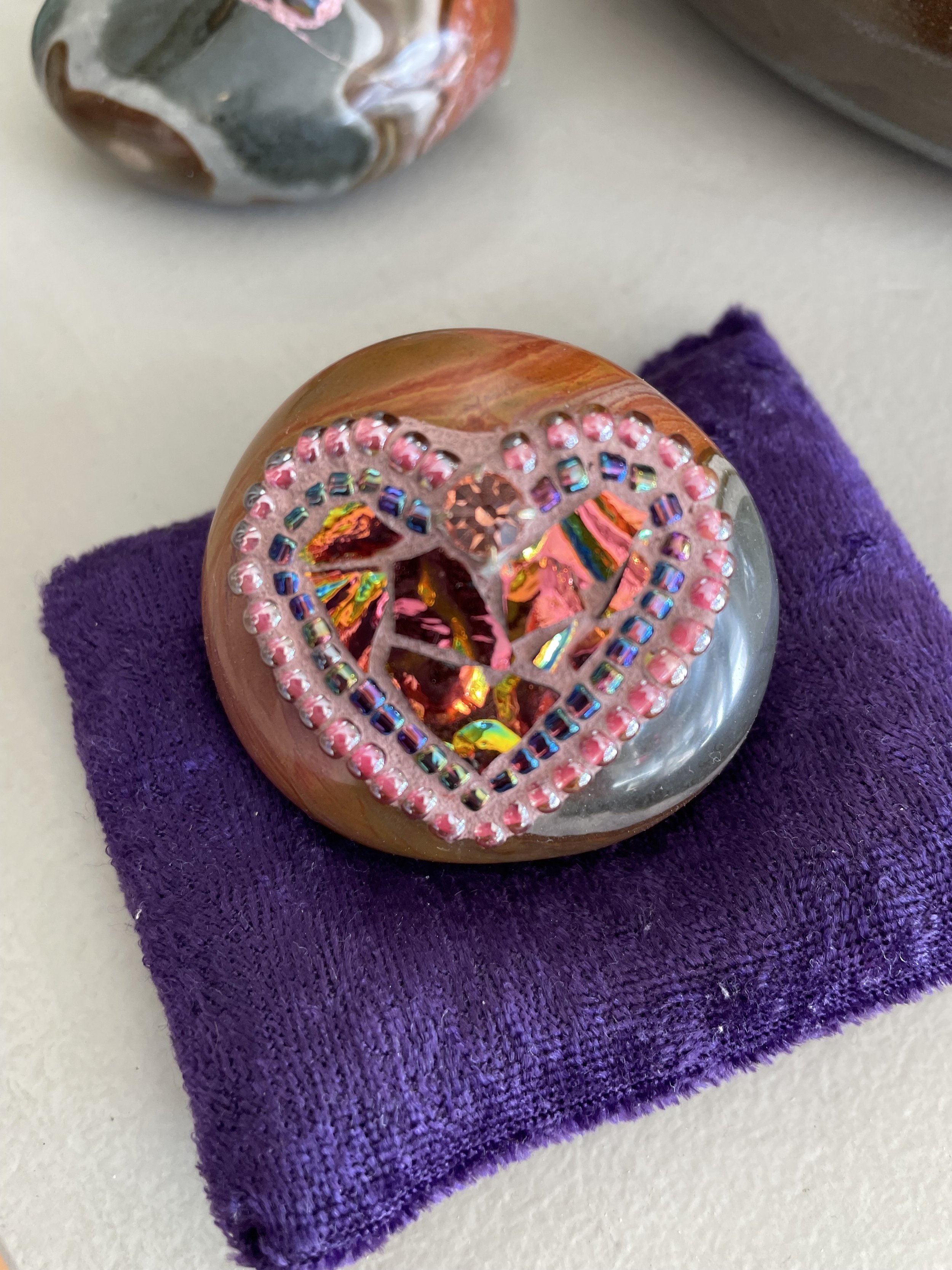 Mosaic Jasper Heart Stone
