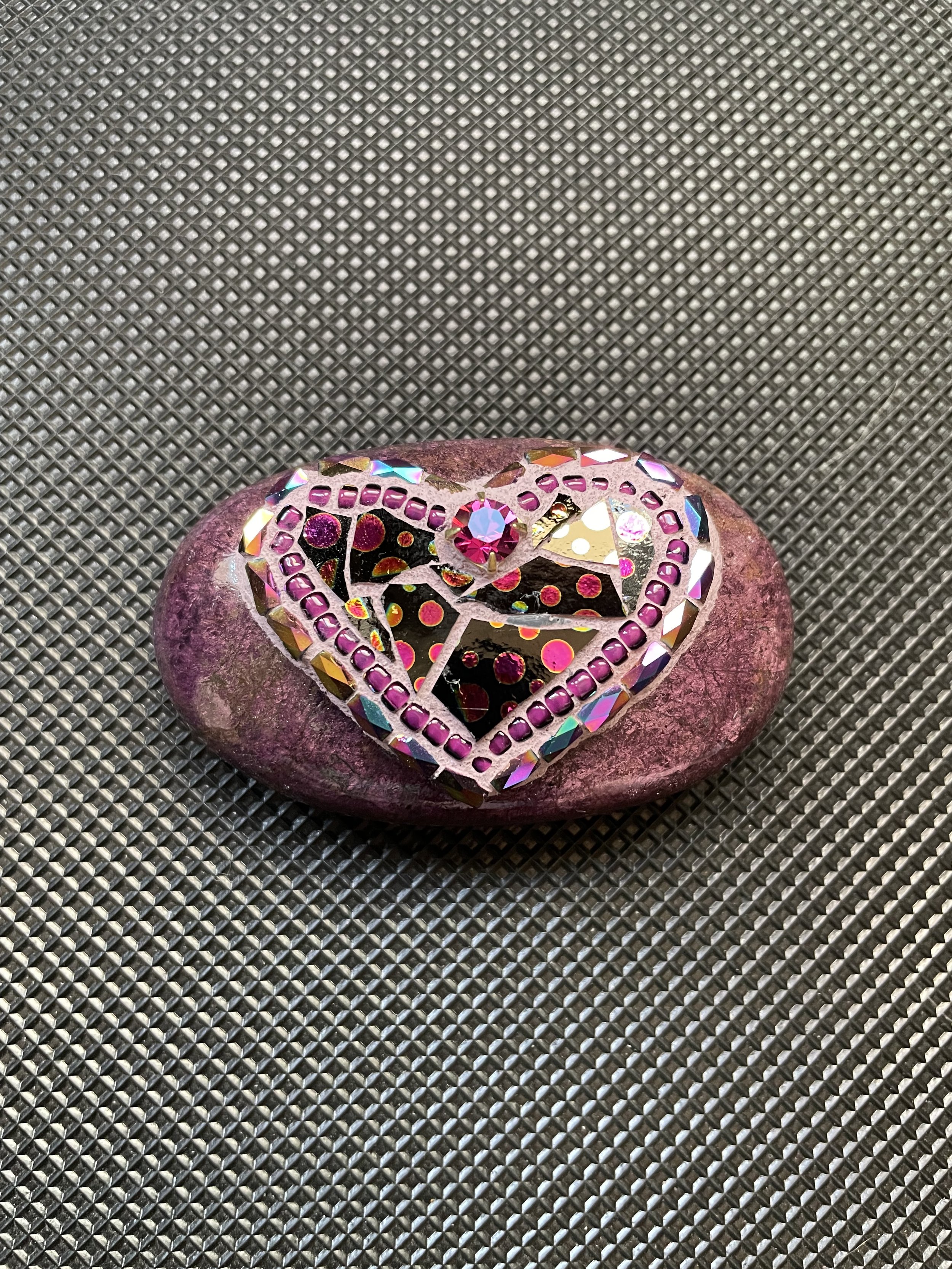 Mosaic Heart on Pupurite Stone