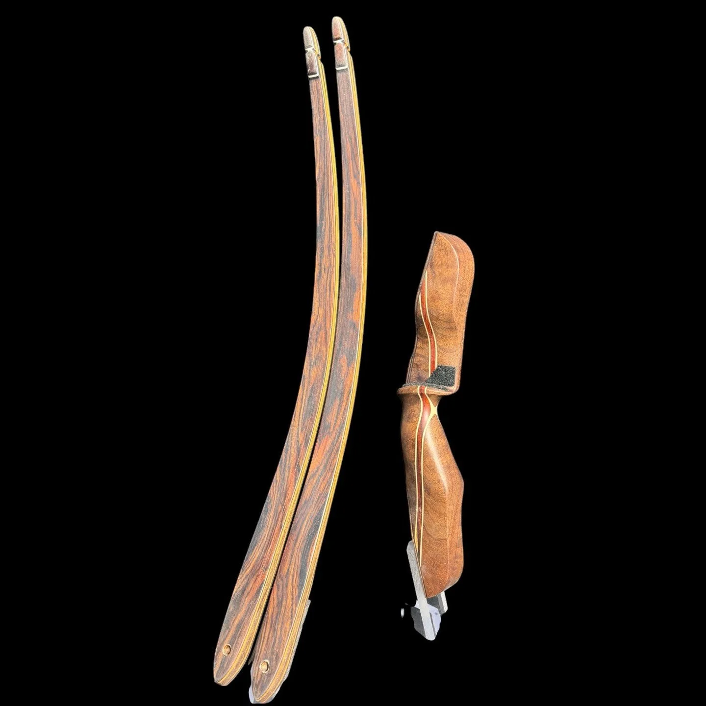 15B- Jackal SL Longbow 62&quot; 50# 28&quot; Claro walnut riser, cocobolo veneers with bamboo limb cores, $975